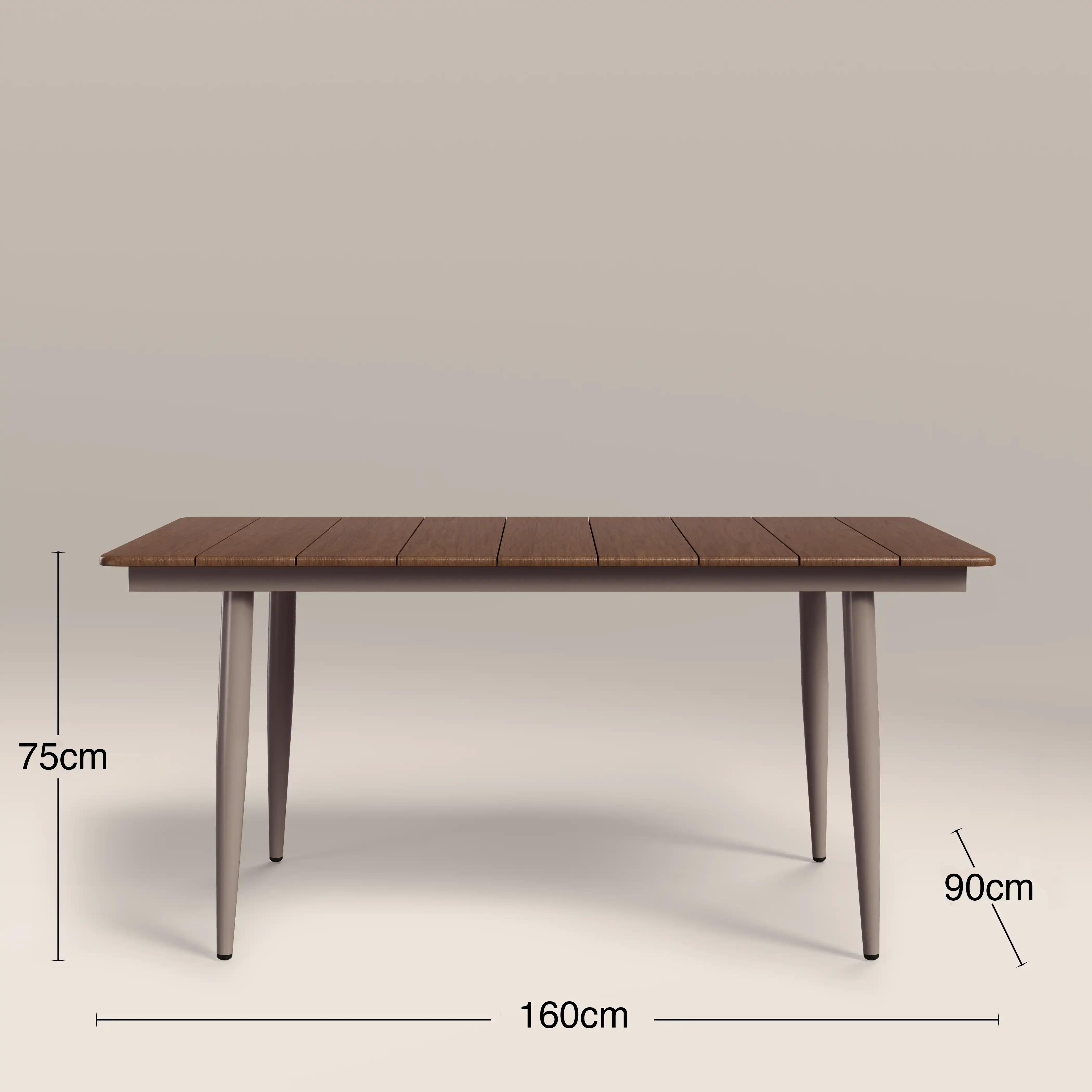 Lorenzo 6 Seat Garden Dining Set | Walnut & Olive Green - Image 5