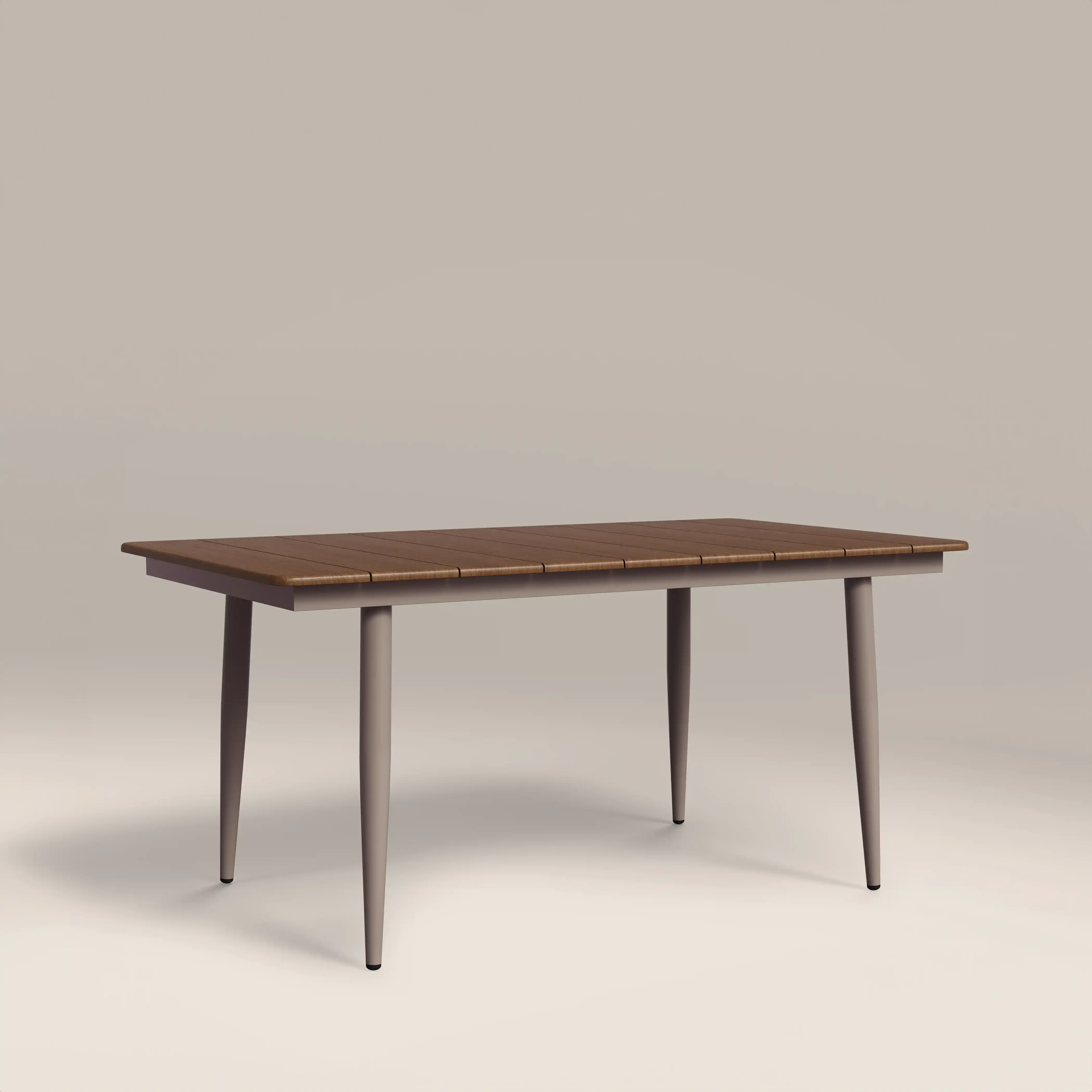 Lorenzo 6 Seat Rectangle Garden Dining Table | Walnut & Taupe - Image 3