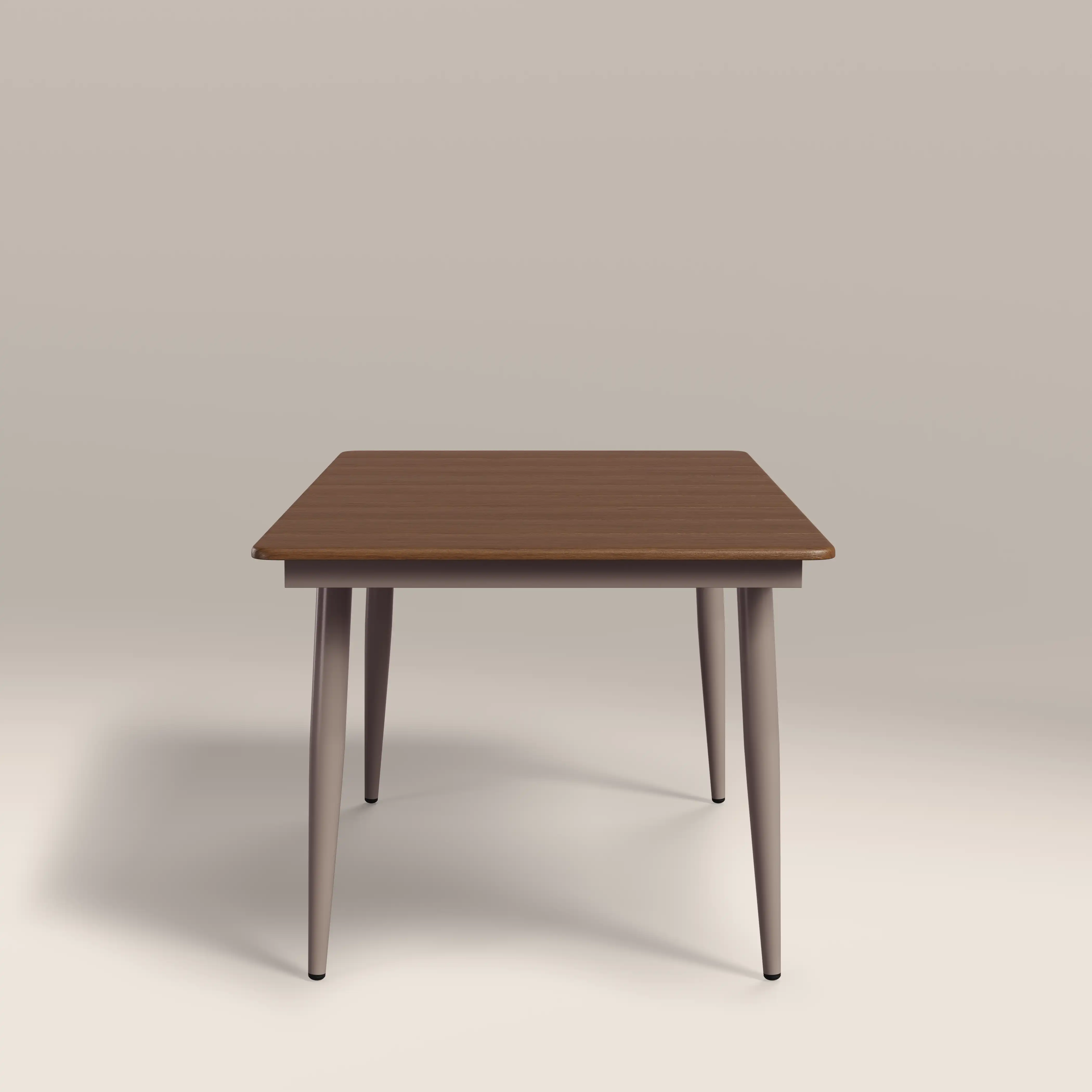 Lorenzo 6 Seat Rectangle Garden Dining Table | Walnut & Taupe - Image 5