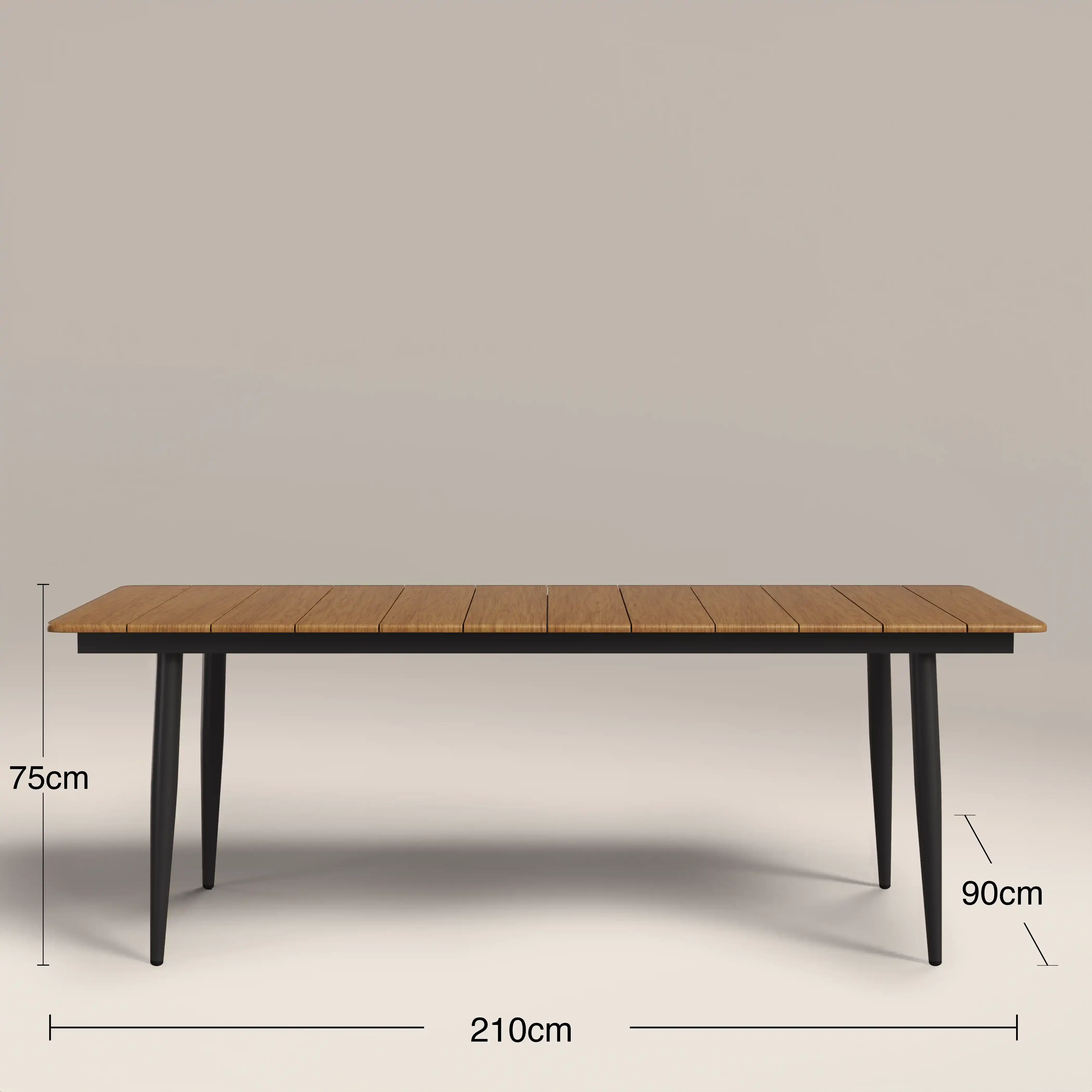 Lorenzo 8 Seat Garden Dining Set | Oak & Beige - Image 5