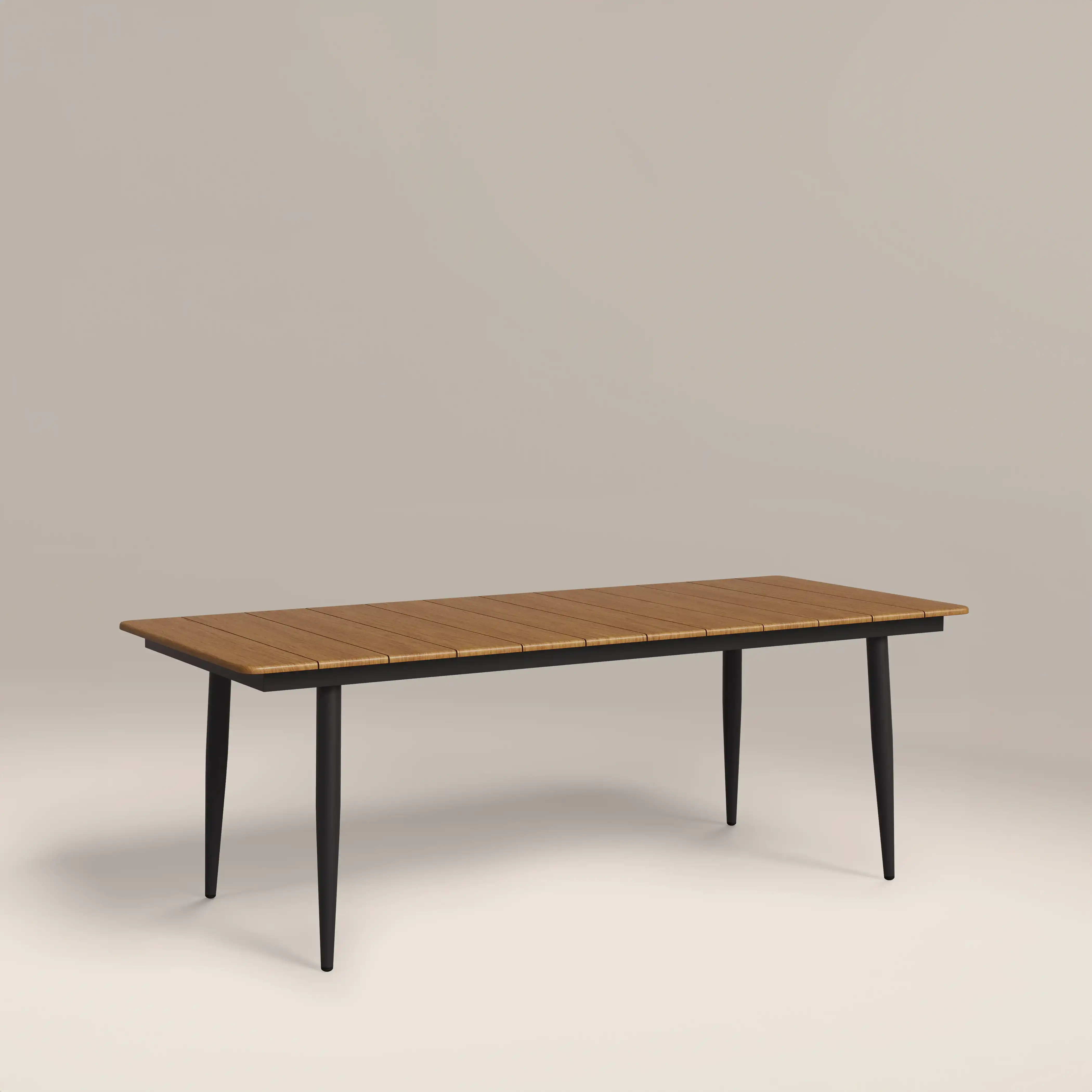 Lorenzo 8 Seat Rectangle Garden Dining Table | Oak & Black - Image 3