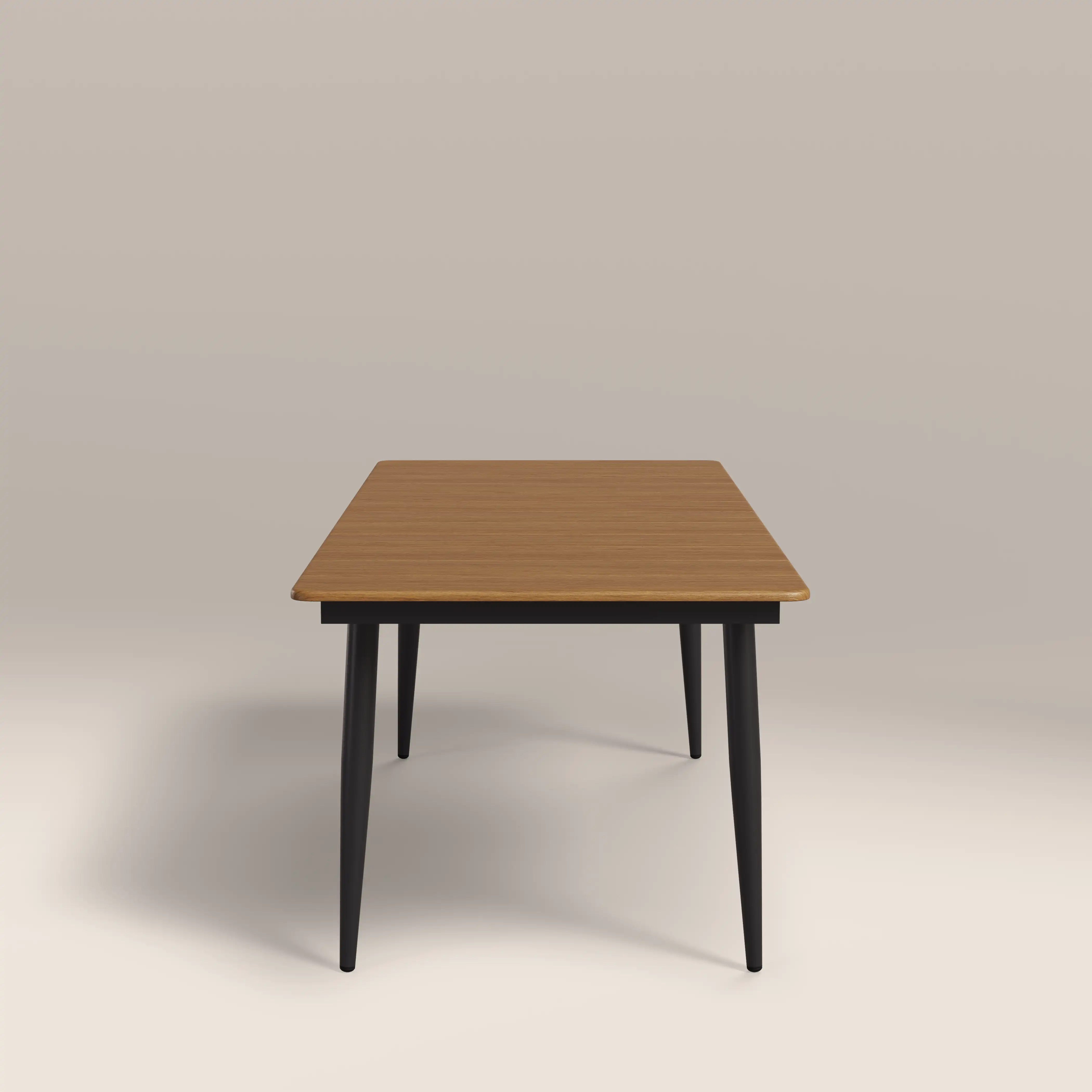 Lorenzo 8 Seat Rectangle Garden Dining Table | Oak & Black - Image 5