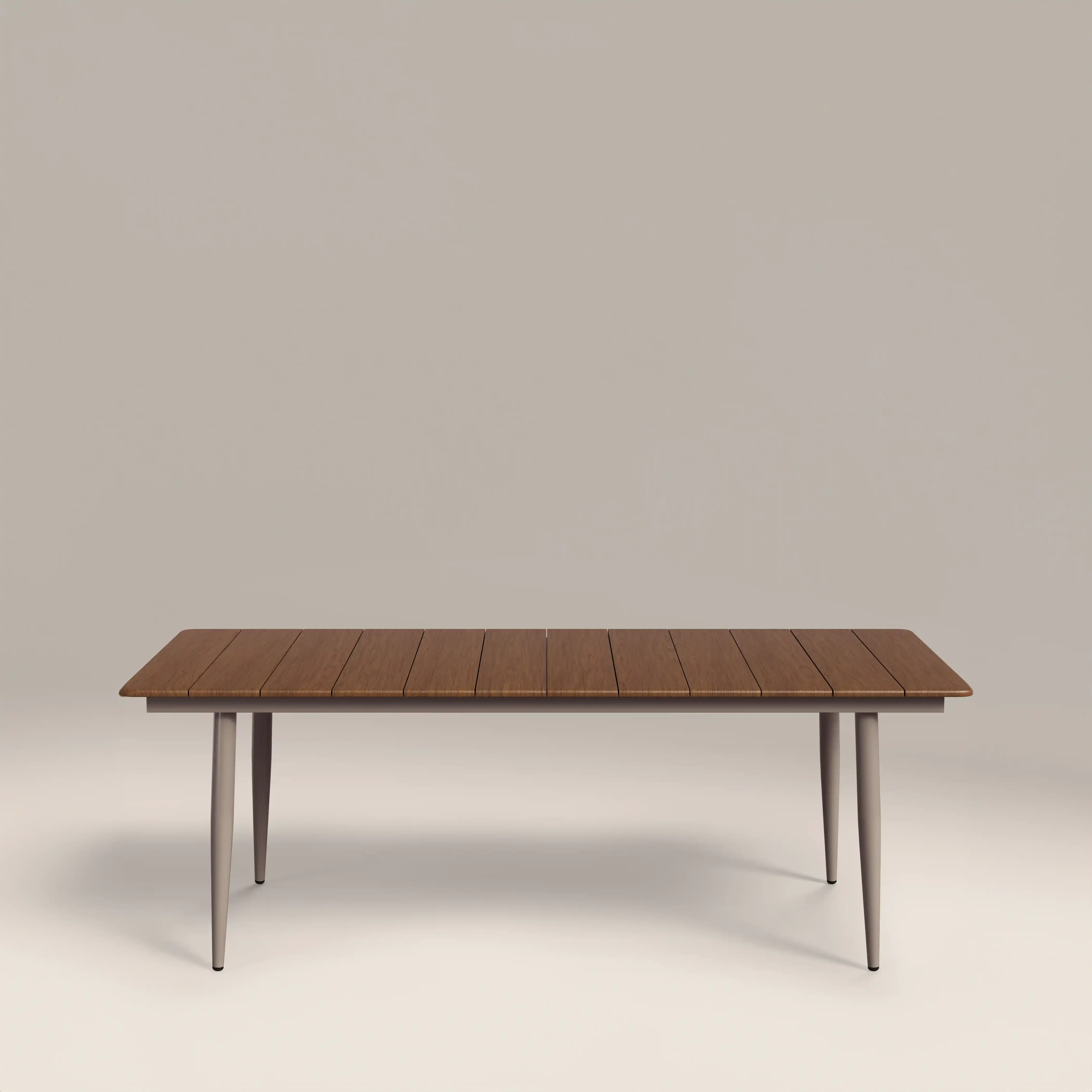 Lorenzo 8 Seat Rectangle Garden Dining Table | Walnut & Taupe - Image 3