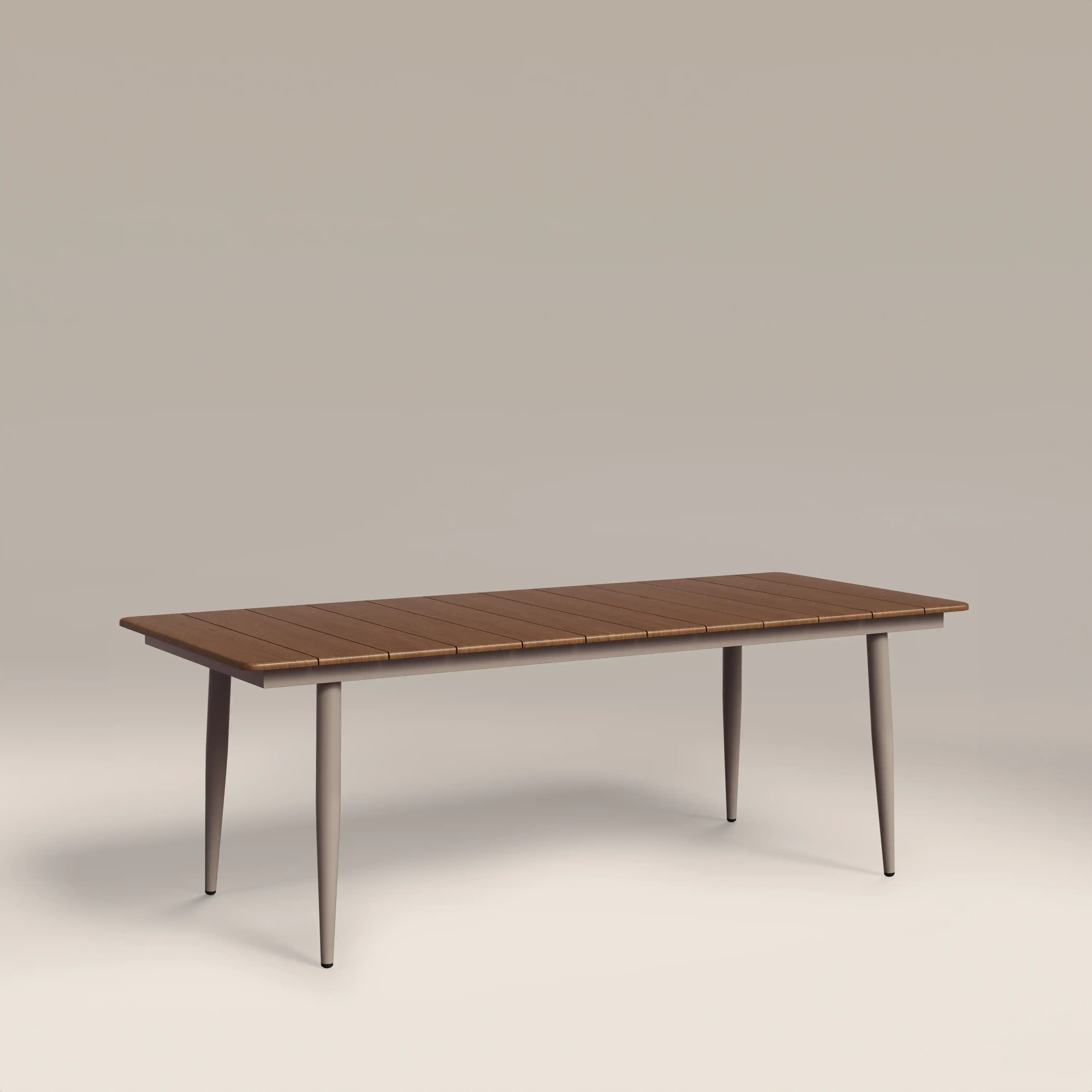 Lorenzo 8 Seat Rectangle Garden Dining Table | Walnut & Taupe - Image 4