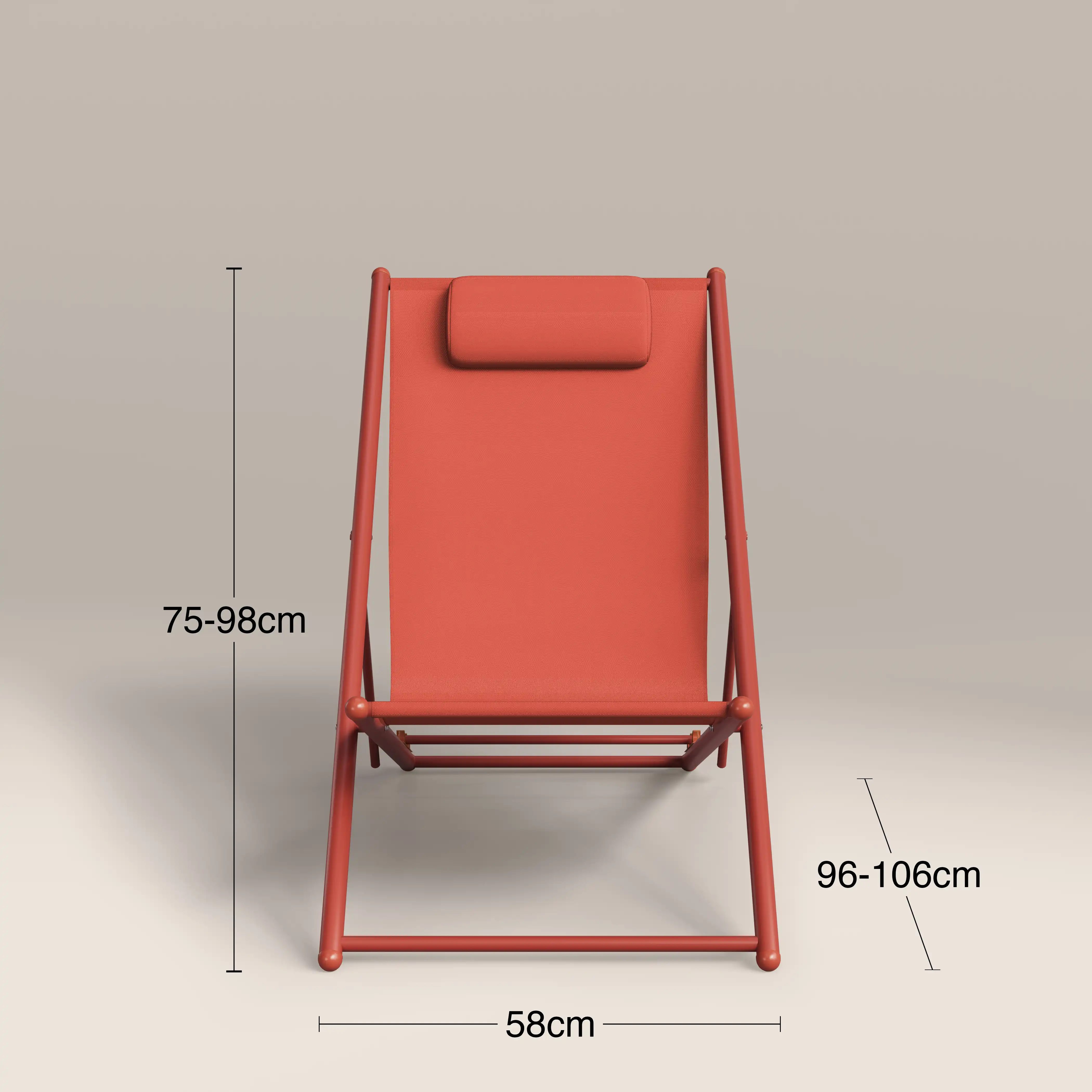 Lua Folding Deck Chair | Bright Red - Image 8
