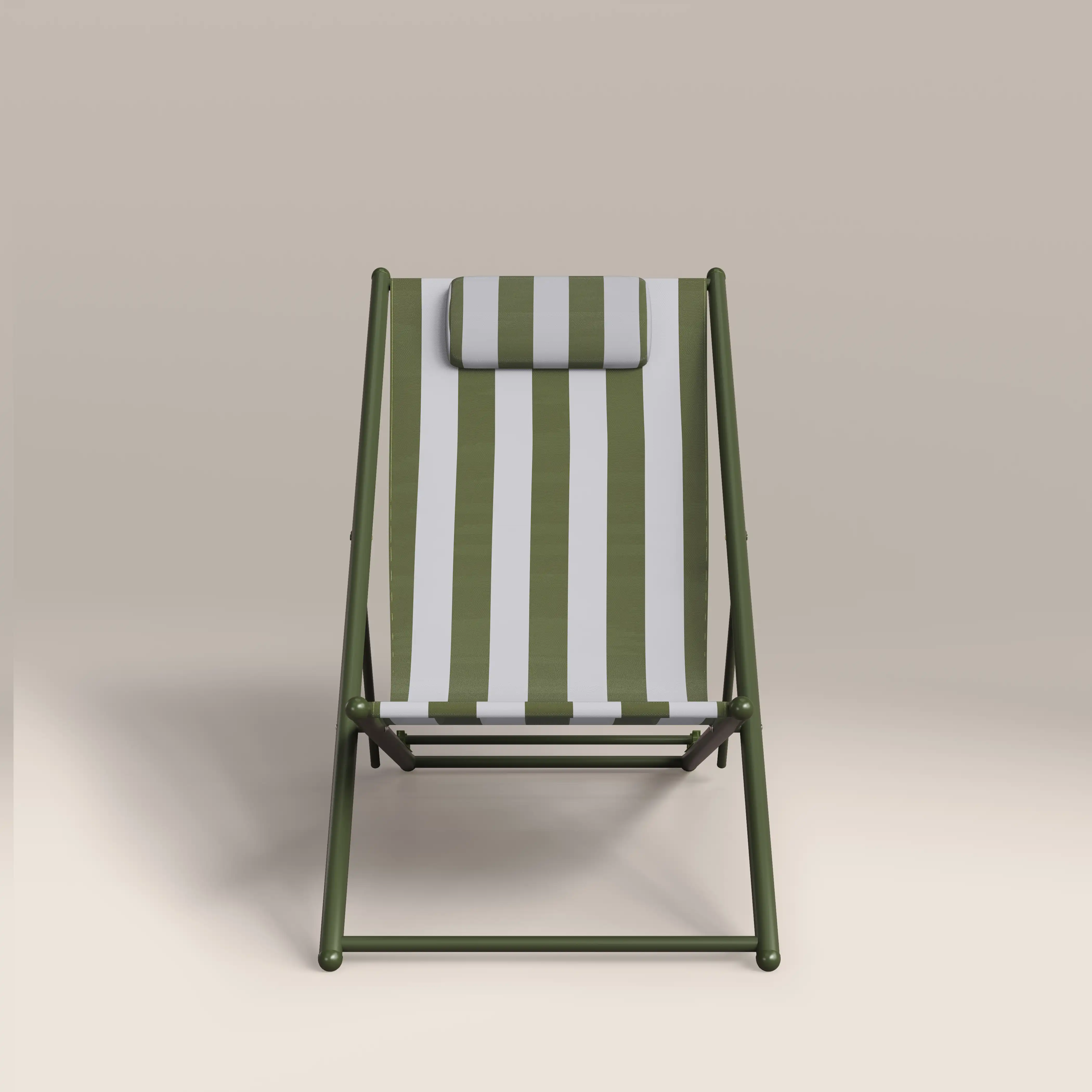Lua Folding Deck Chair | Moss Green Stripe - Image 4