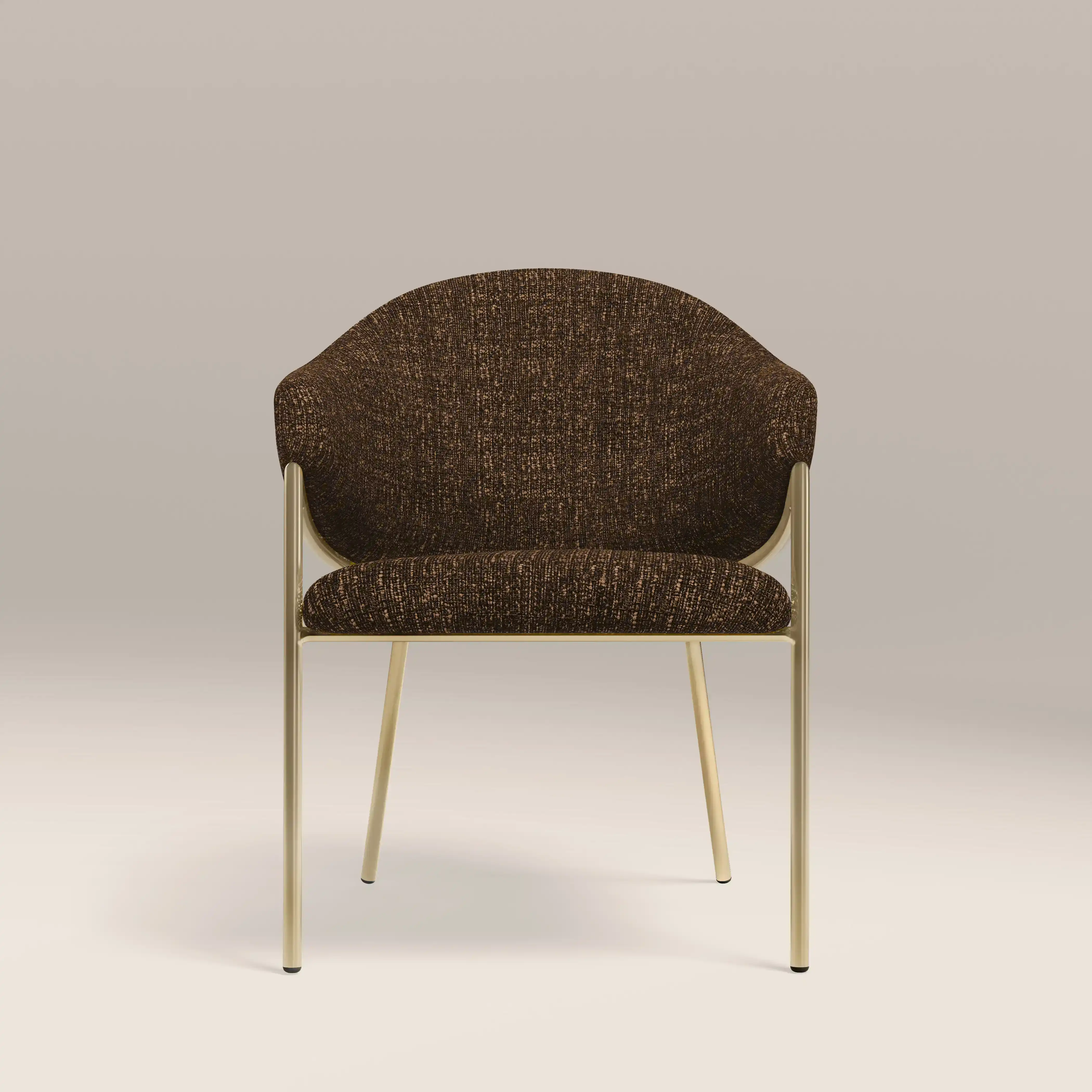 Luca Carver Dining Chair | Speckled Espresso Boucle & Brass - Image 2