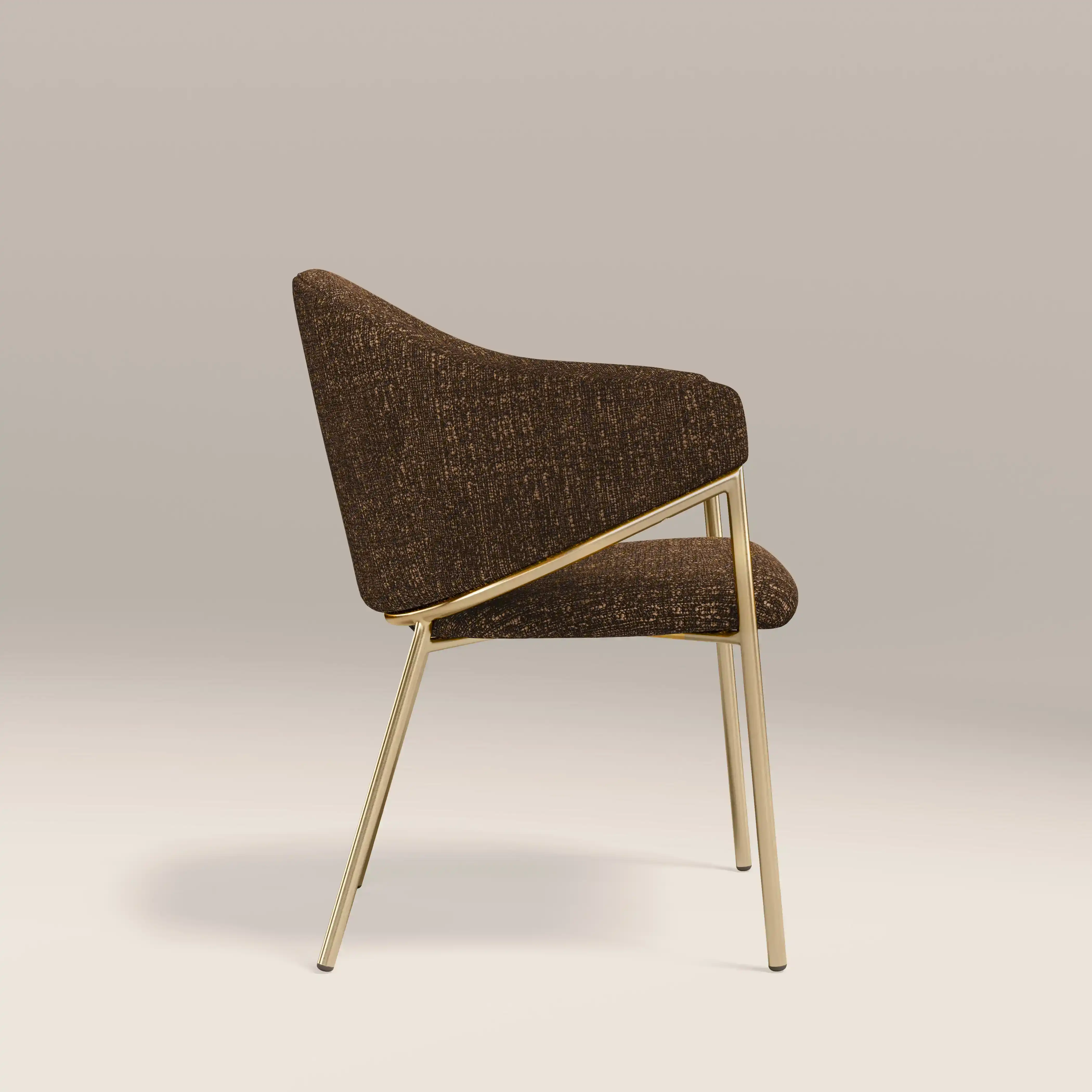 Luca Carver Dining Chair | Speckled Espresso Boucle & Brass - Image 4