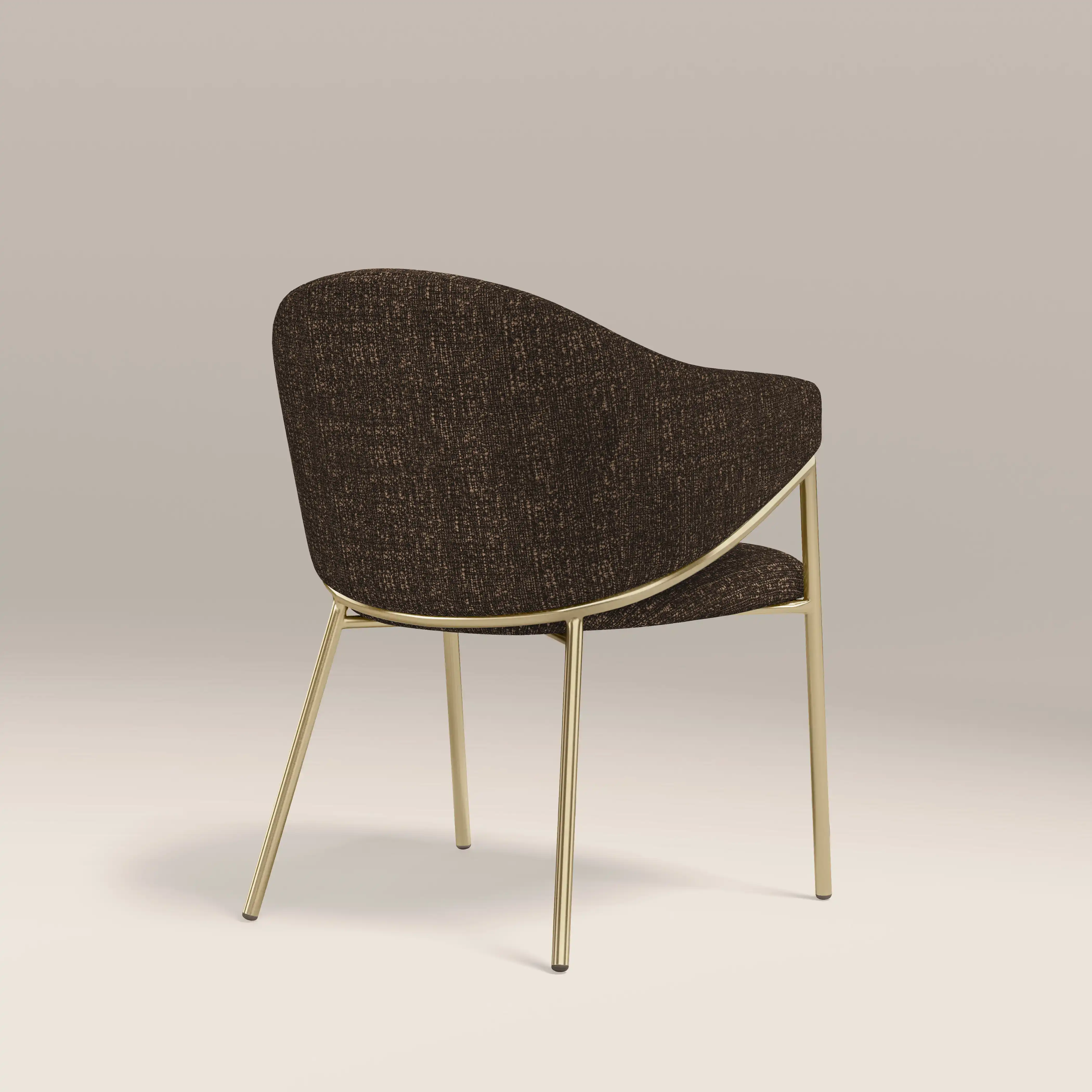 Luca Carver Dining Chair | Speckled Espresso Boucle & Brass - Image 5