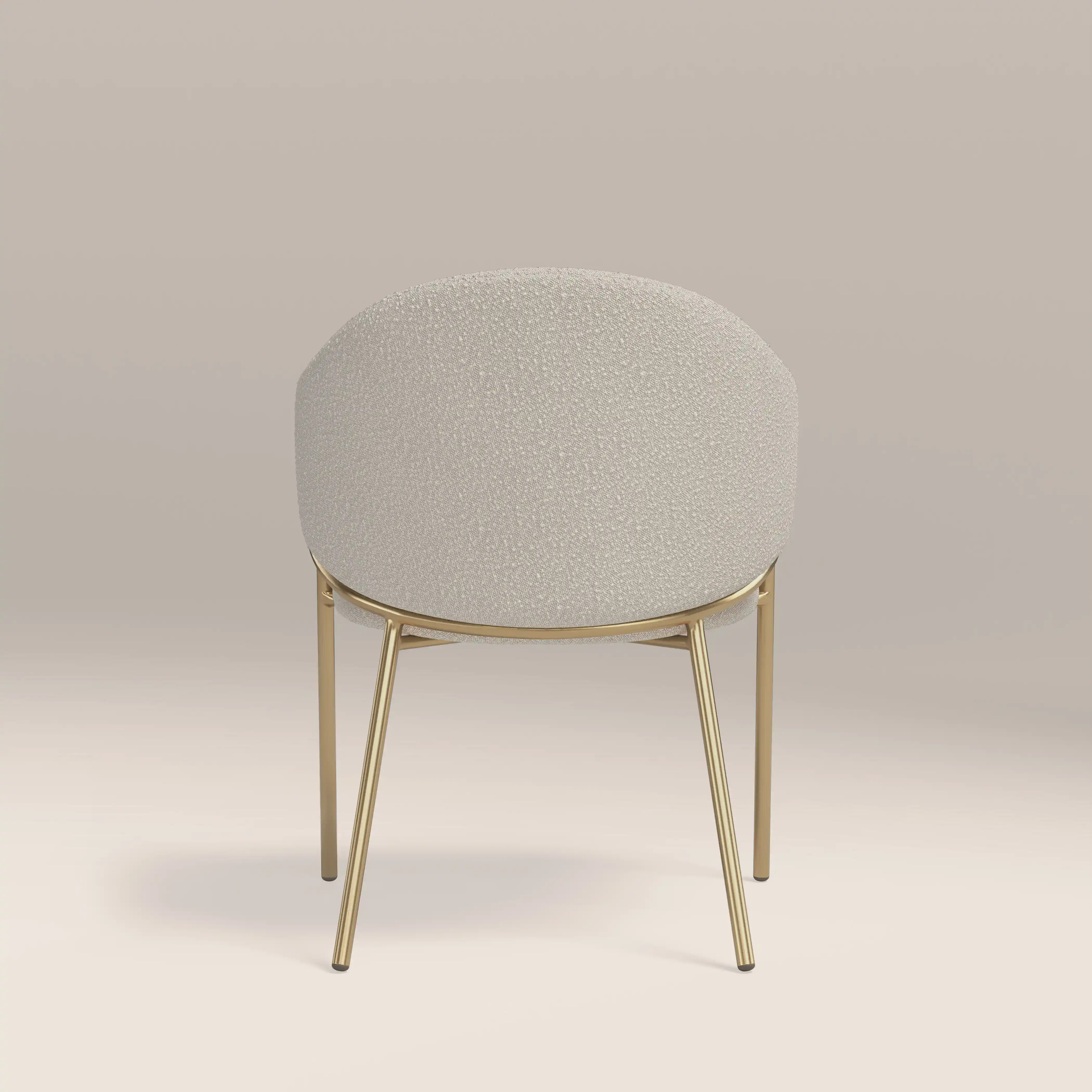 Luca Carver Dining Chair | Speckled Stone Sustainable Boucle & Brass - Image 7