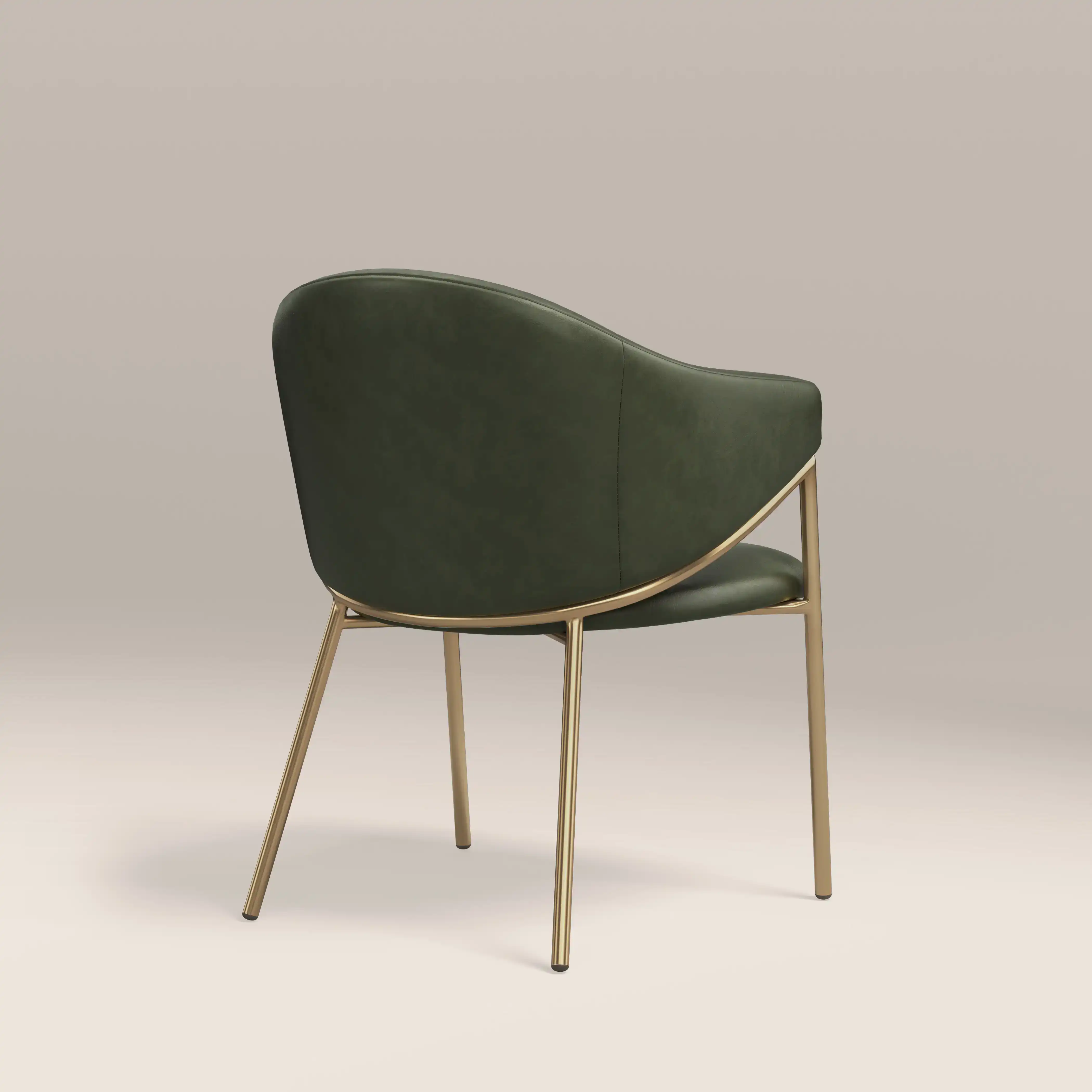 Luca Carver Dining Chair | Vintage Green  Faux Leather & Brass - Image 5