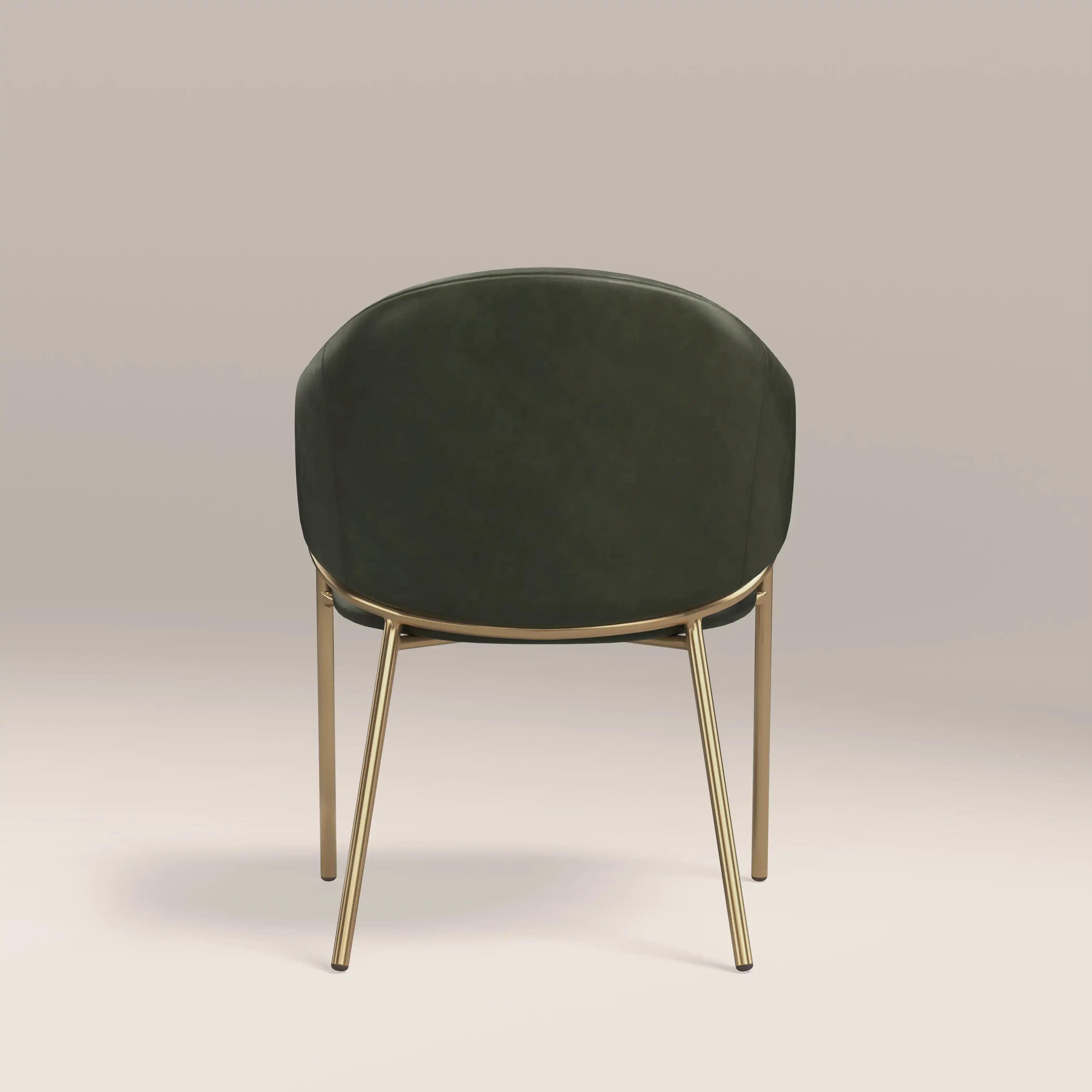 Luca Carver Dining Chair | Vintage Green  Faux Leather & Brass - Image 6