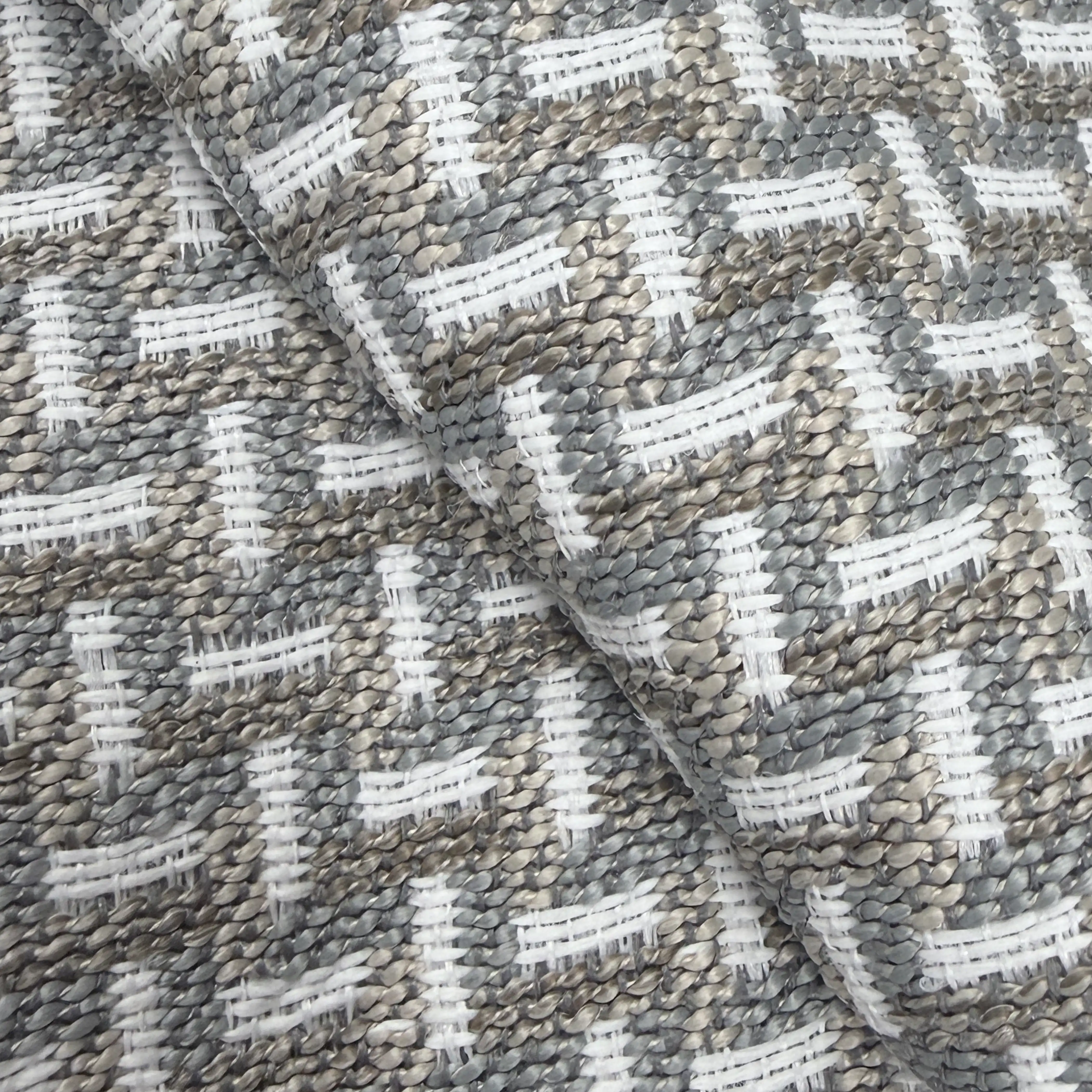 Lucia Garden Sofa Set | Dove Grey Pattern Fabric & Putty Grey Rattan - Image 4