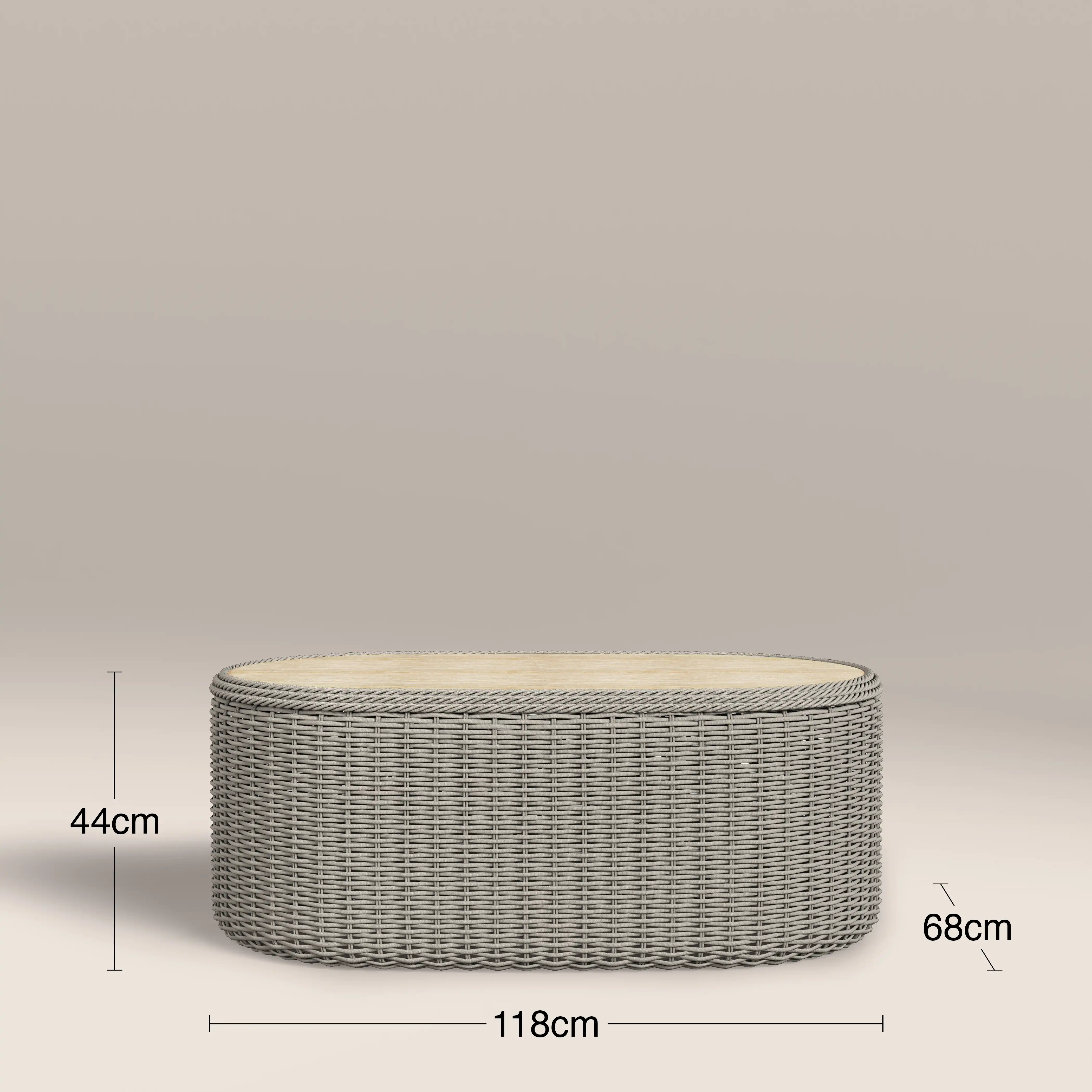 Lucia Garden Sofa Set | Dove Grey Pattern Fabric & Putty Grey Rattan - Image 9