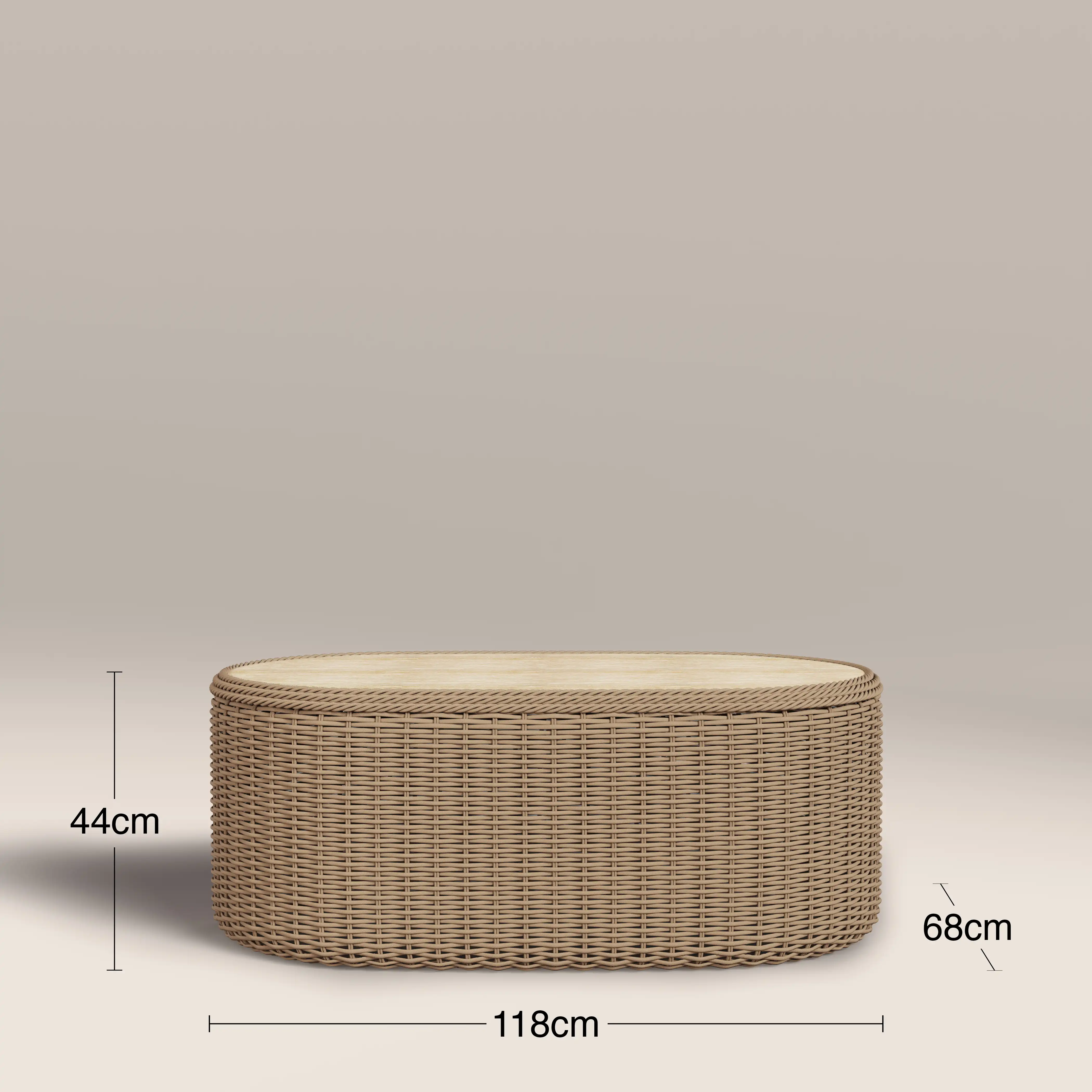 Lucia Garden Sofa Set | Stone Boucle & Natural Rattan - Image 9