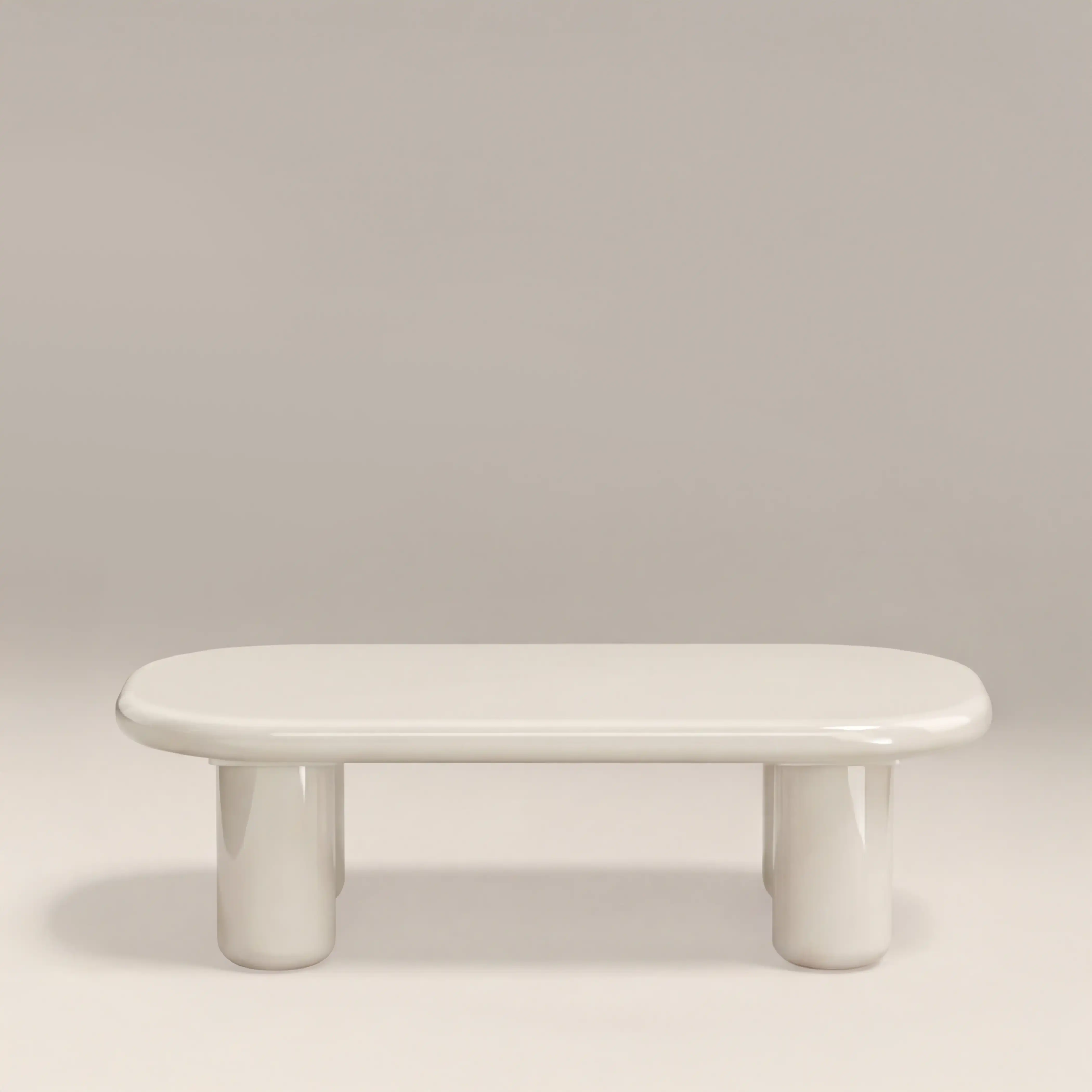 Ludo Rectangle Coffee Table | High Gloss Cream - Image 2