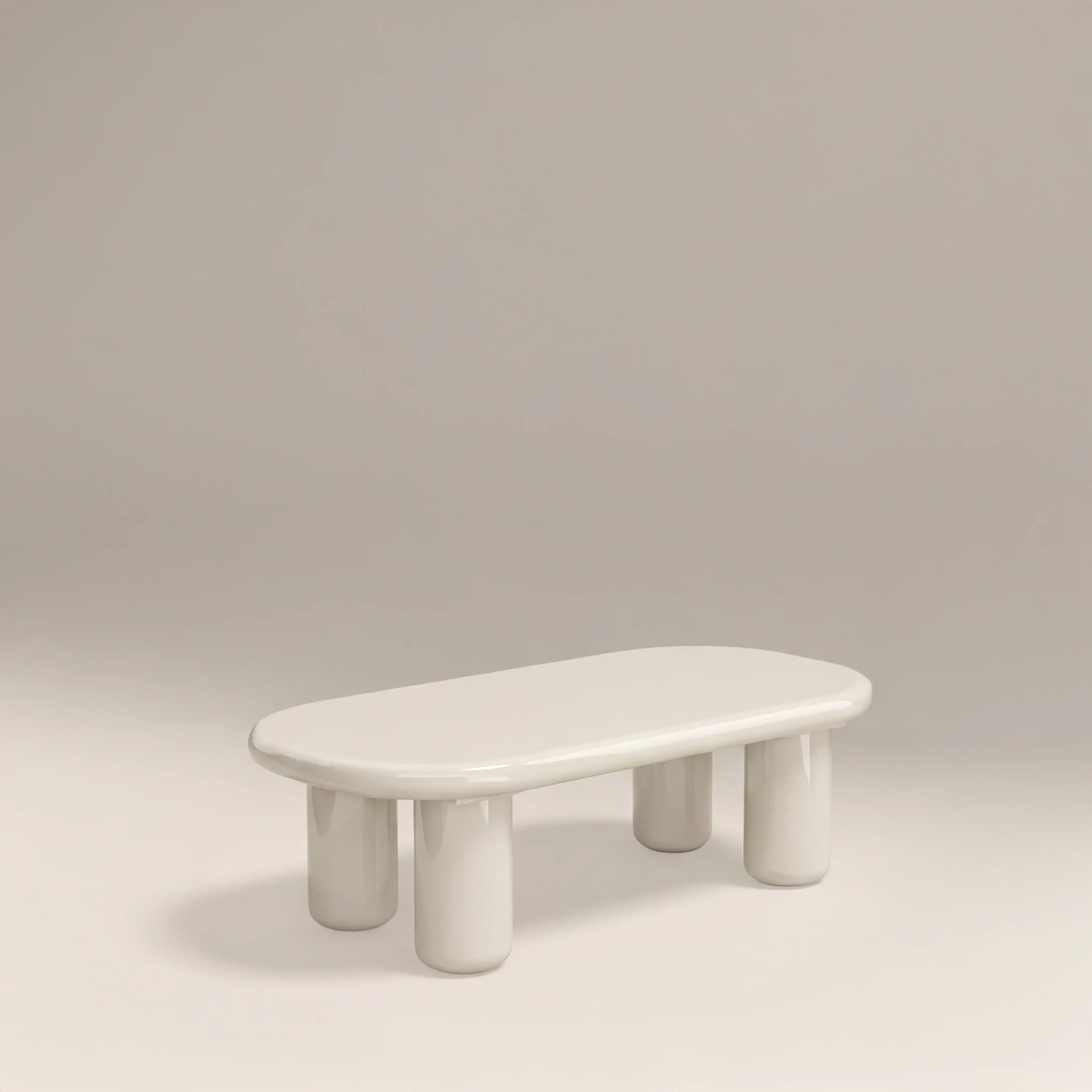 Ludo Rectangle Coffee Table | High Gloss Cream - Image 3
