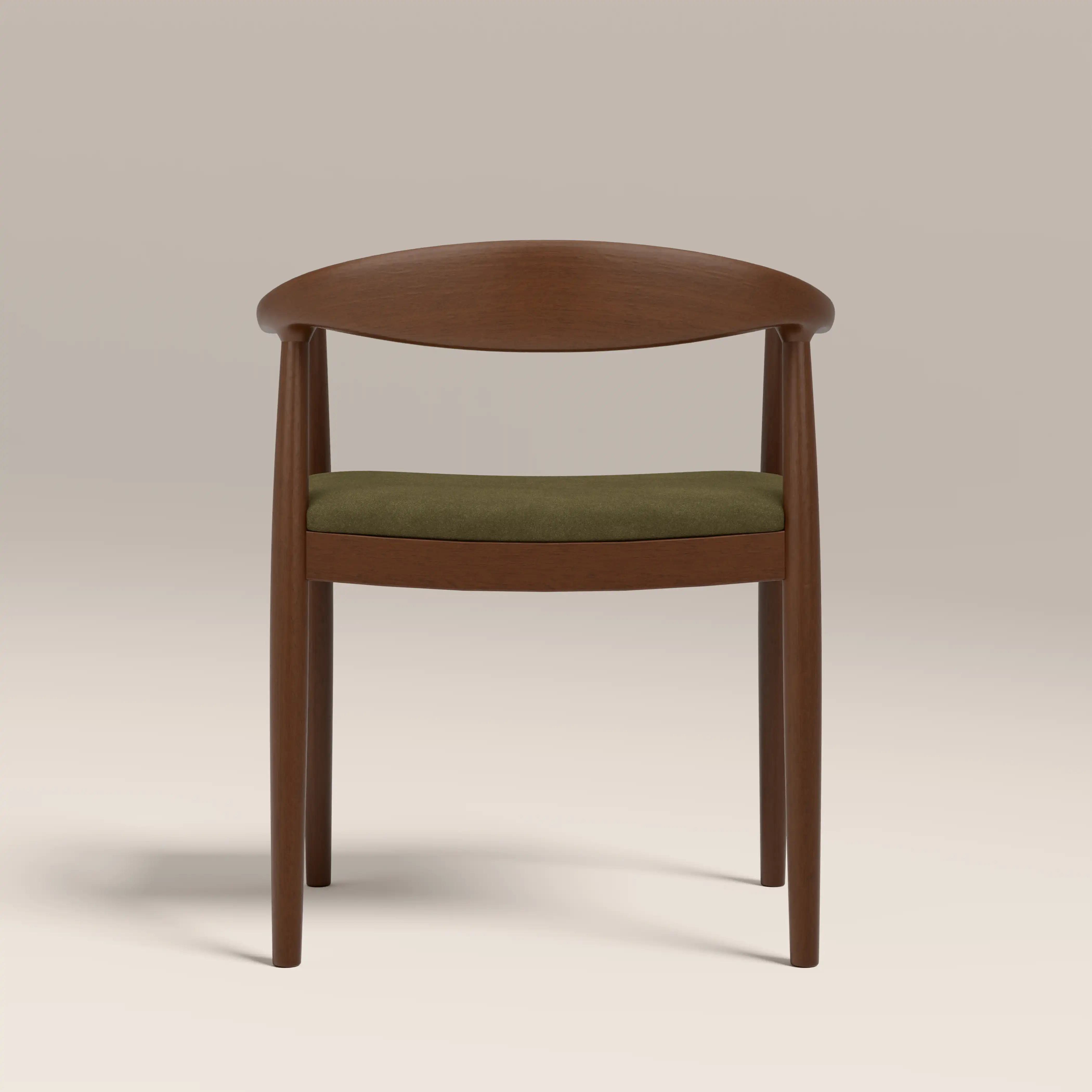 Luma Wooden Carver Dining Chair | Moss Green Sustainable Mohair Velvet & Walnut - Image 6