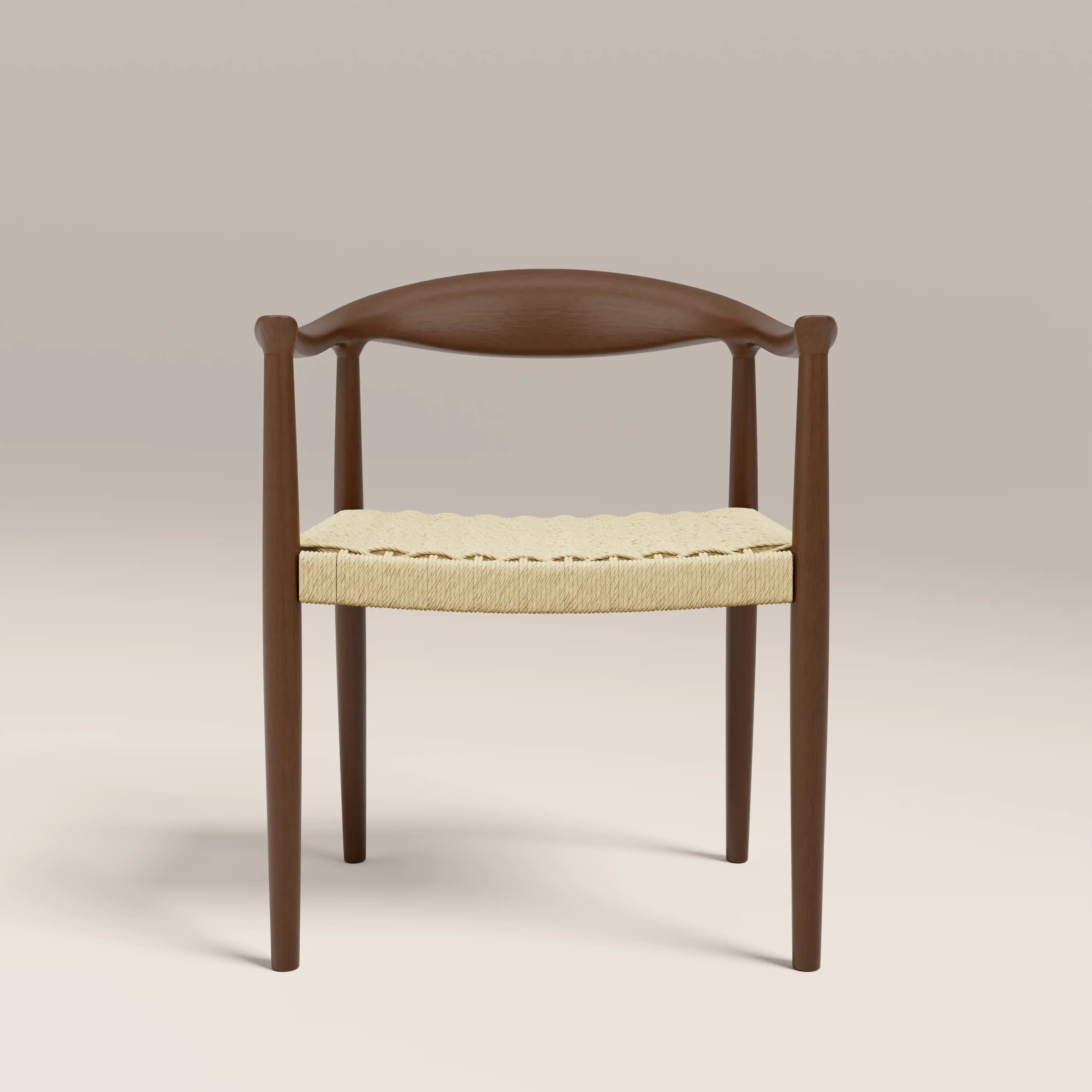 Luma Wooden Carver Dining Chair | Natural Weave & Walnut - Image 2