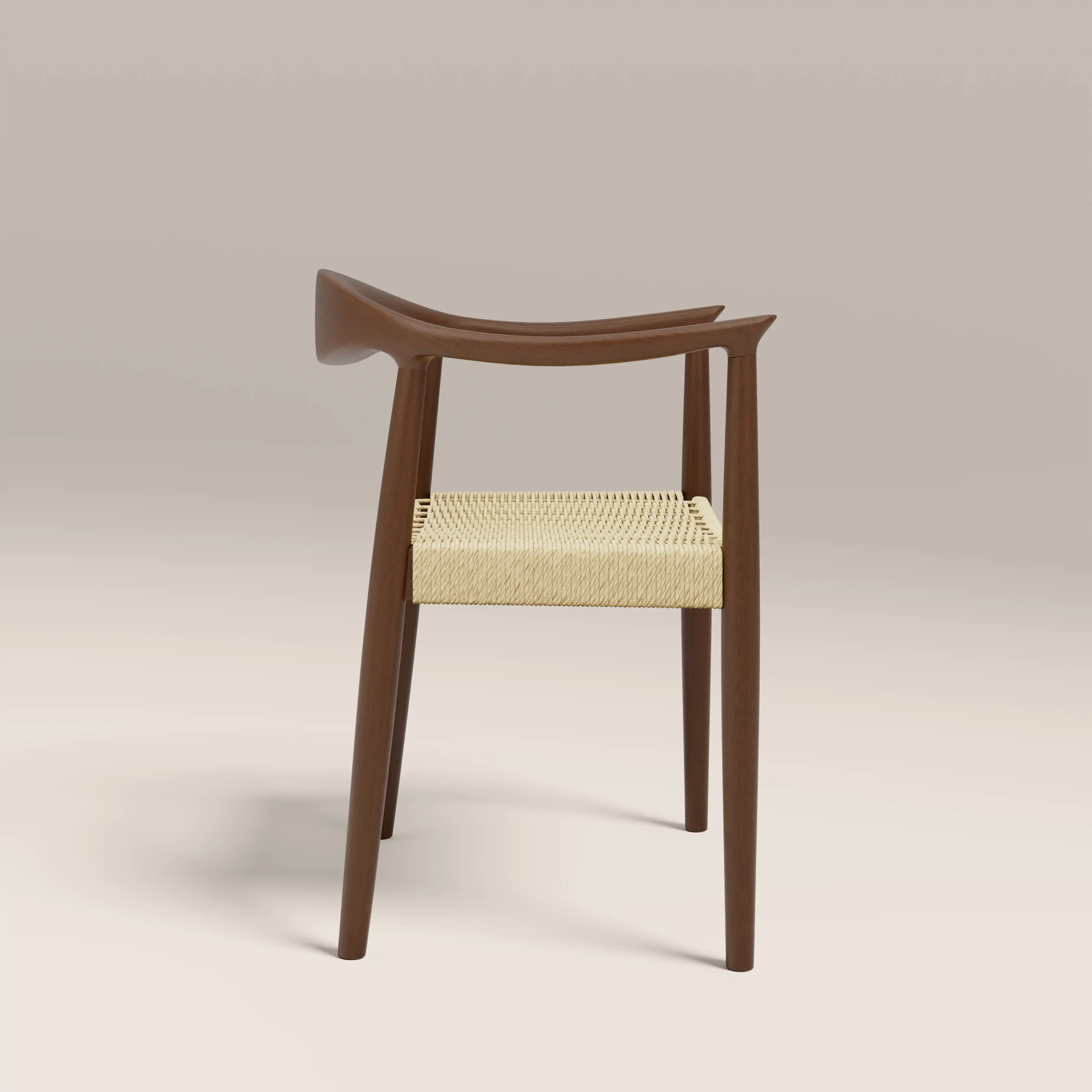 Luma Wooden Carver Dining Chair | Natural Weave & Walnut - Image 3