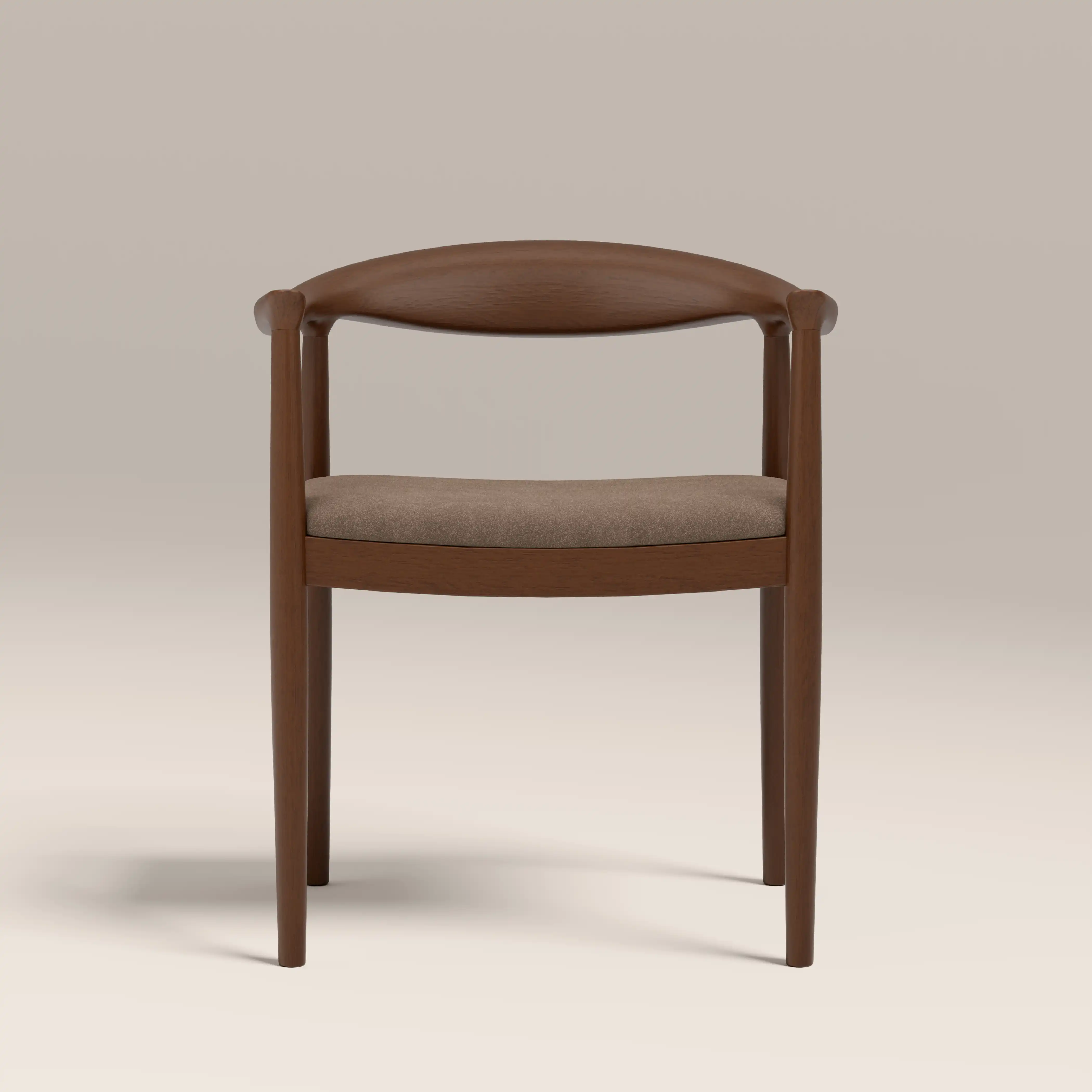 Luma Wooden Carver Dining Chair | Truffle Brown Sustainable Mohair Velvet & Walnut - Image 2