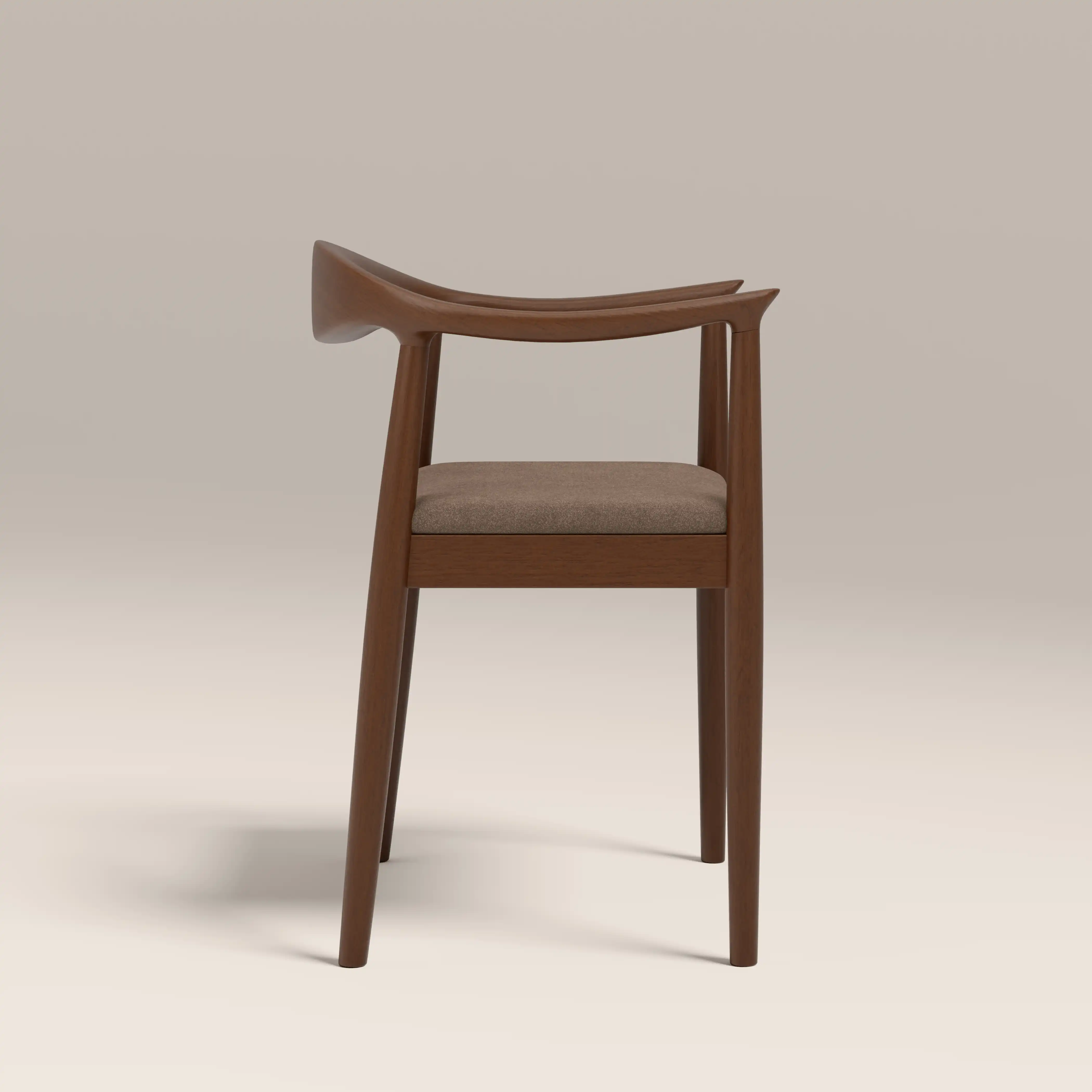 Luma Wooden Carver Dining Chair | Truffle Brown Sustainable Mohair Velvet & Walnut - Image 4