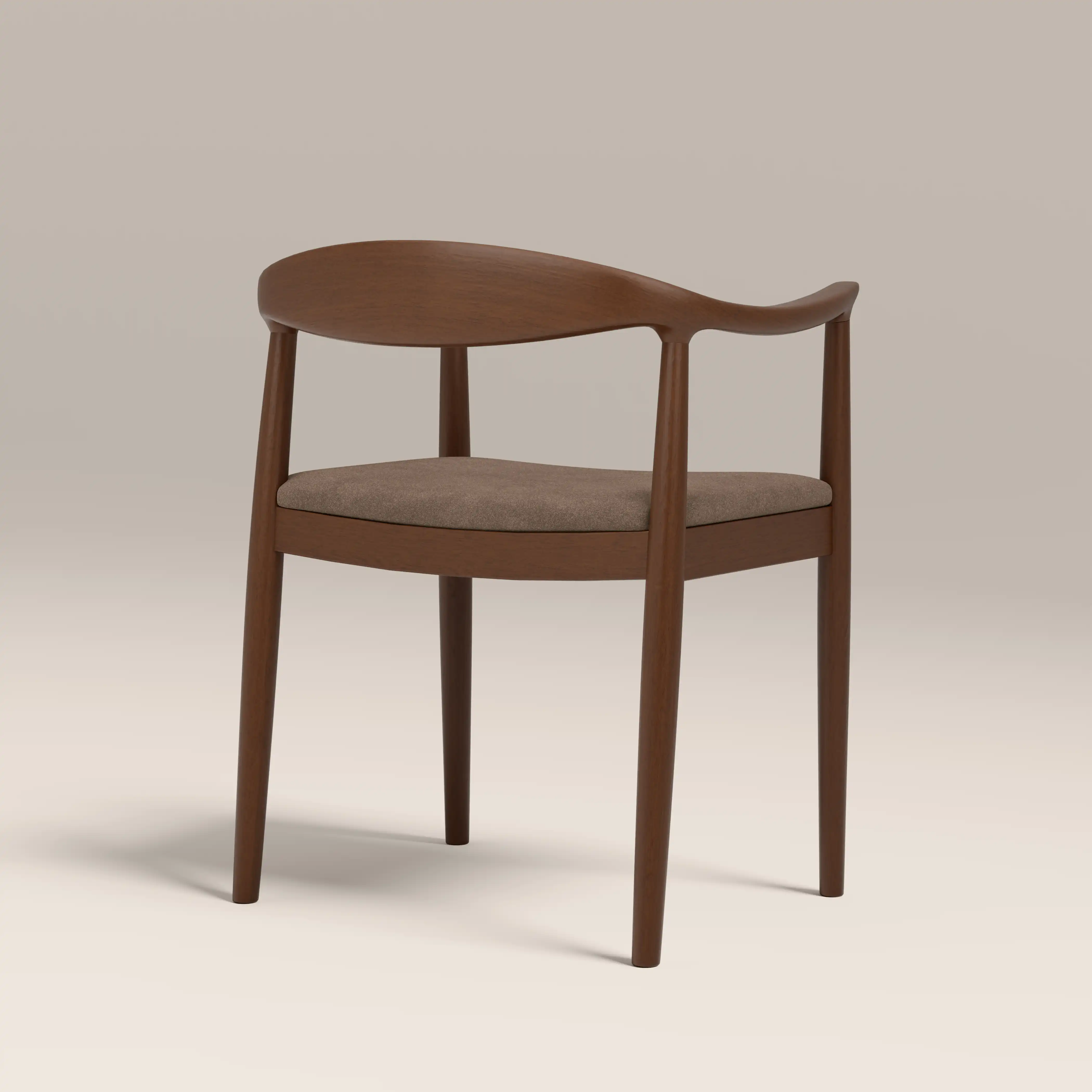 Luma Wooden Carver Dining Chair | Truffle Brown Sustainable Mohair Velvet & Walnut - Image 5