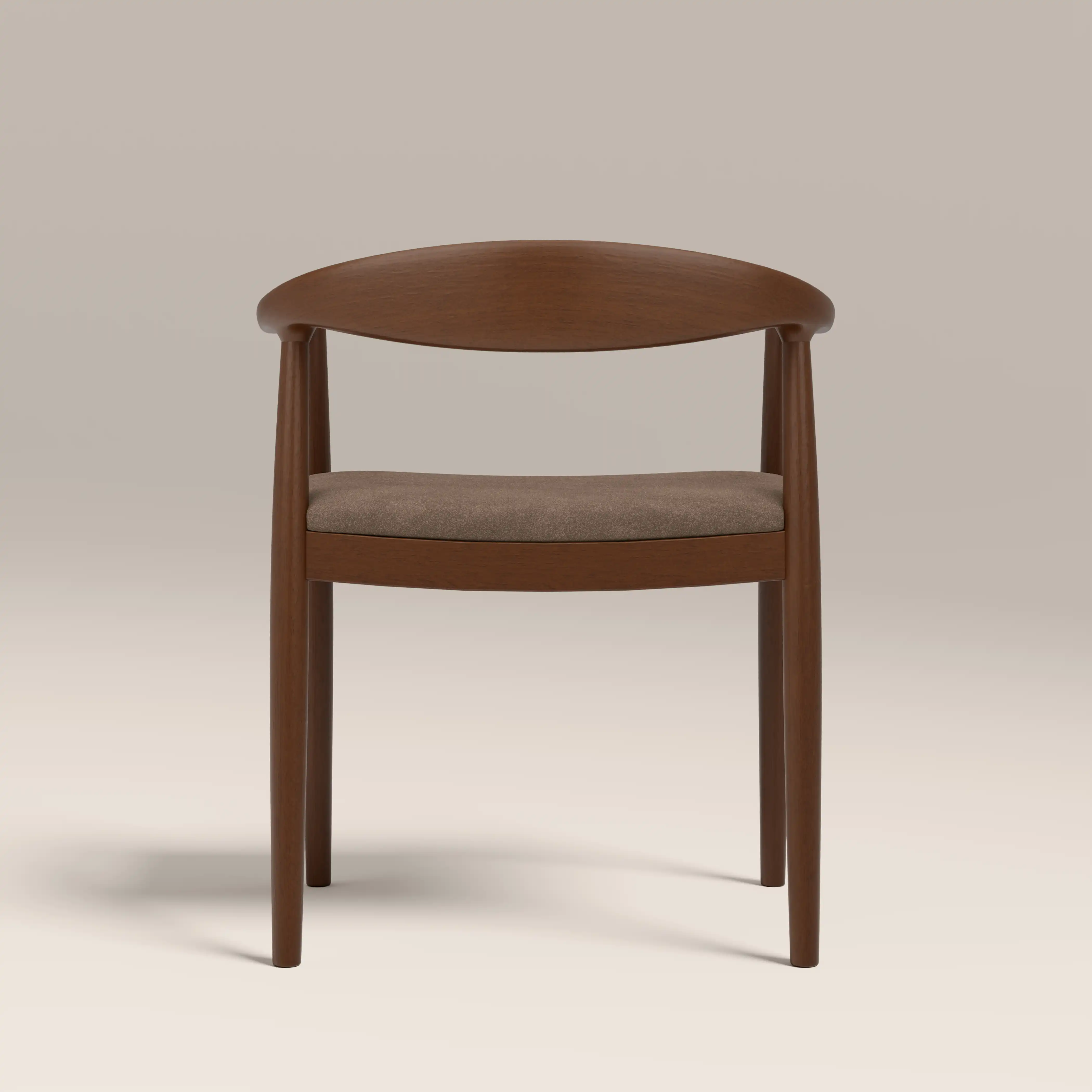 Luma Wooden Carver Dining Chair | Truffle Brown Sustainable Mohair Velvet & Walnut - Image 6