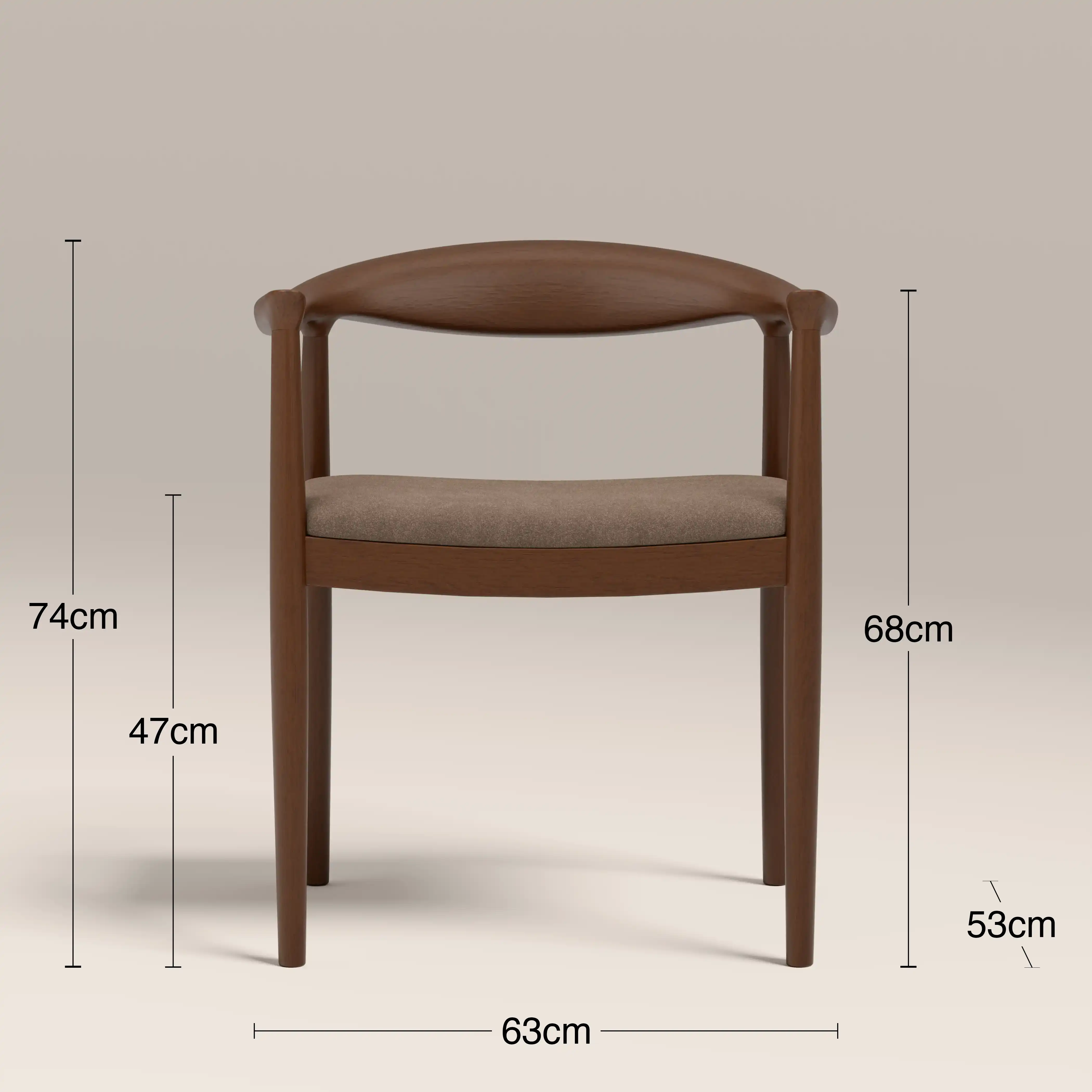 Luma Wooden Carver Dining Chair | Truffle Brown Sustainable Mohair Velvet & Walnut - Image 7