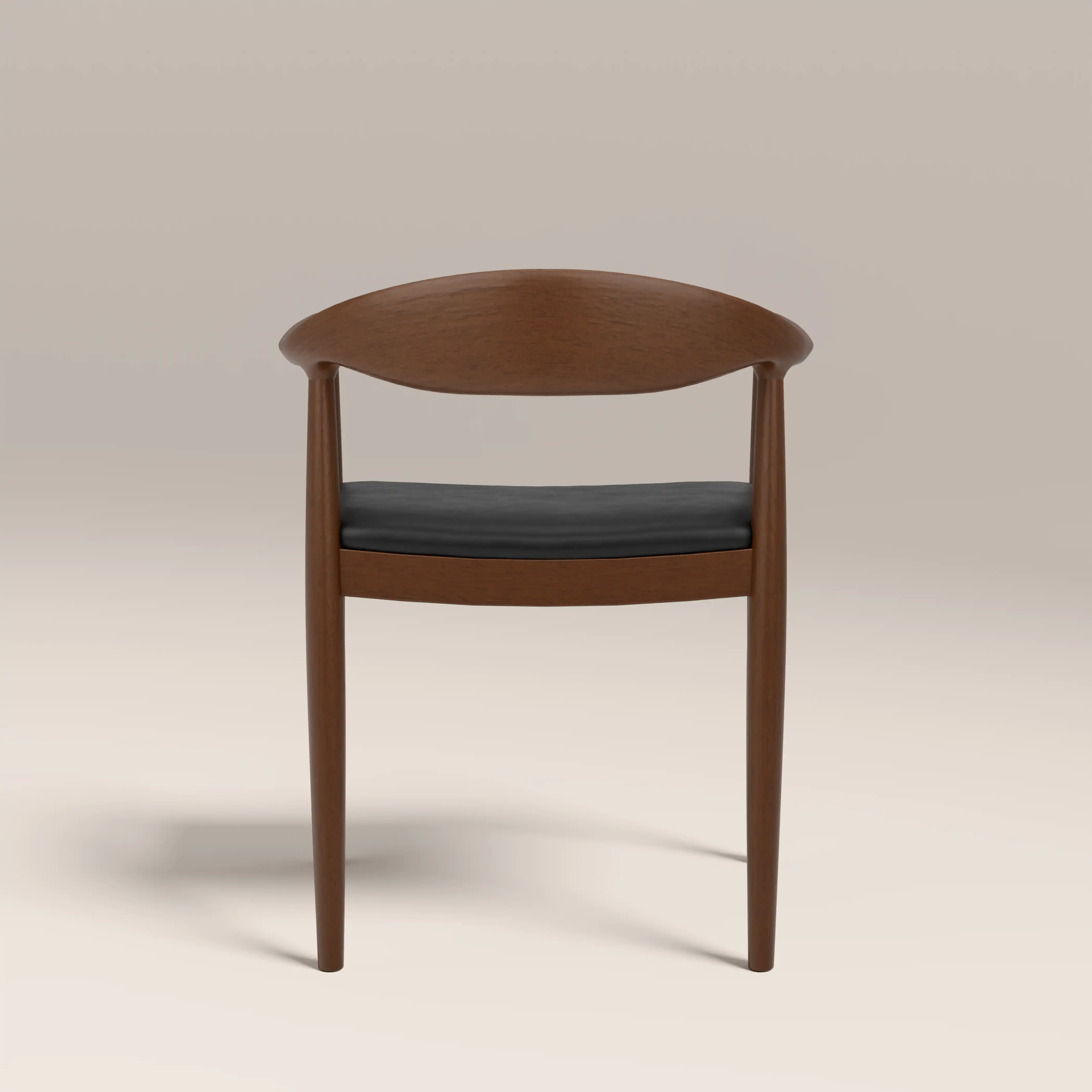 Luma Wooden Carver Dining Chair | Vintage Black Faux Leather & Walnut - Image 6