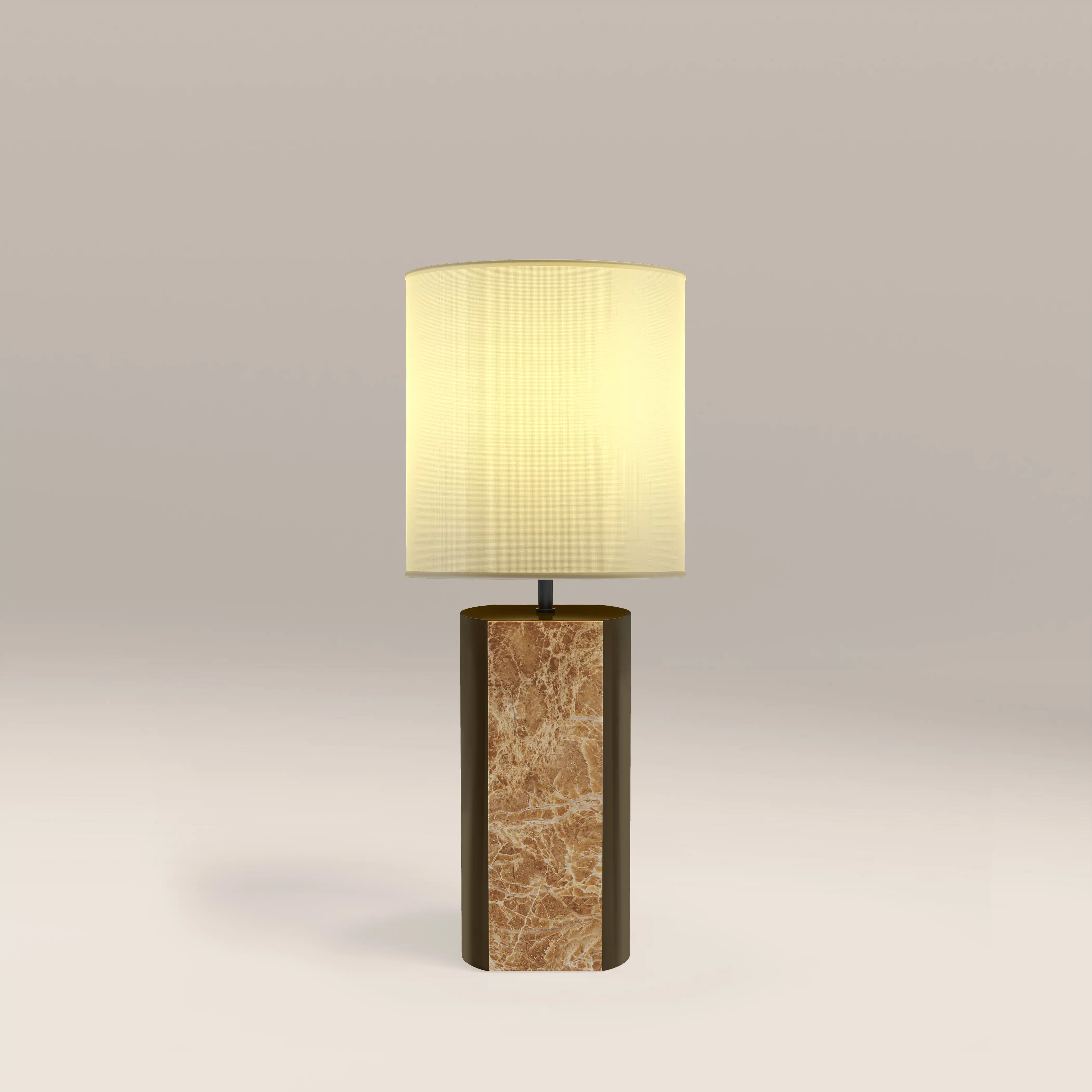 Luna Table Lamp | Cappuccino Marble & High Gloss Clay Green - Image 3