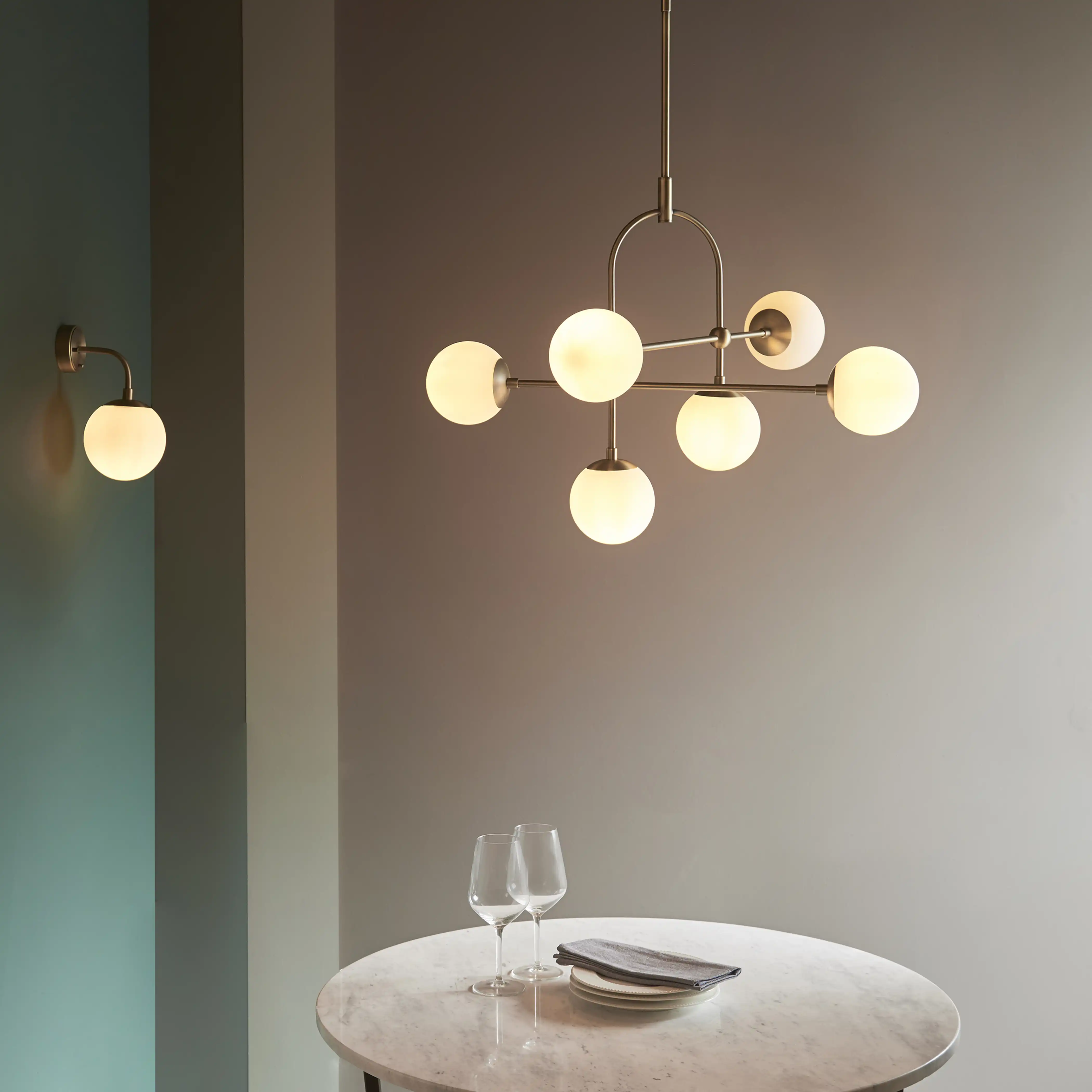 Lyme Wall Light | Opal & Brass - Image 3