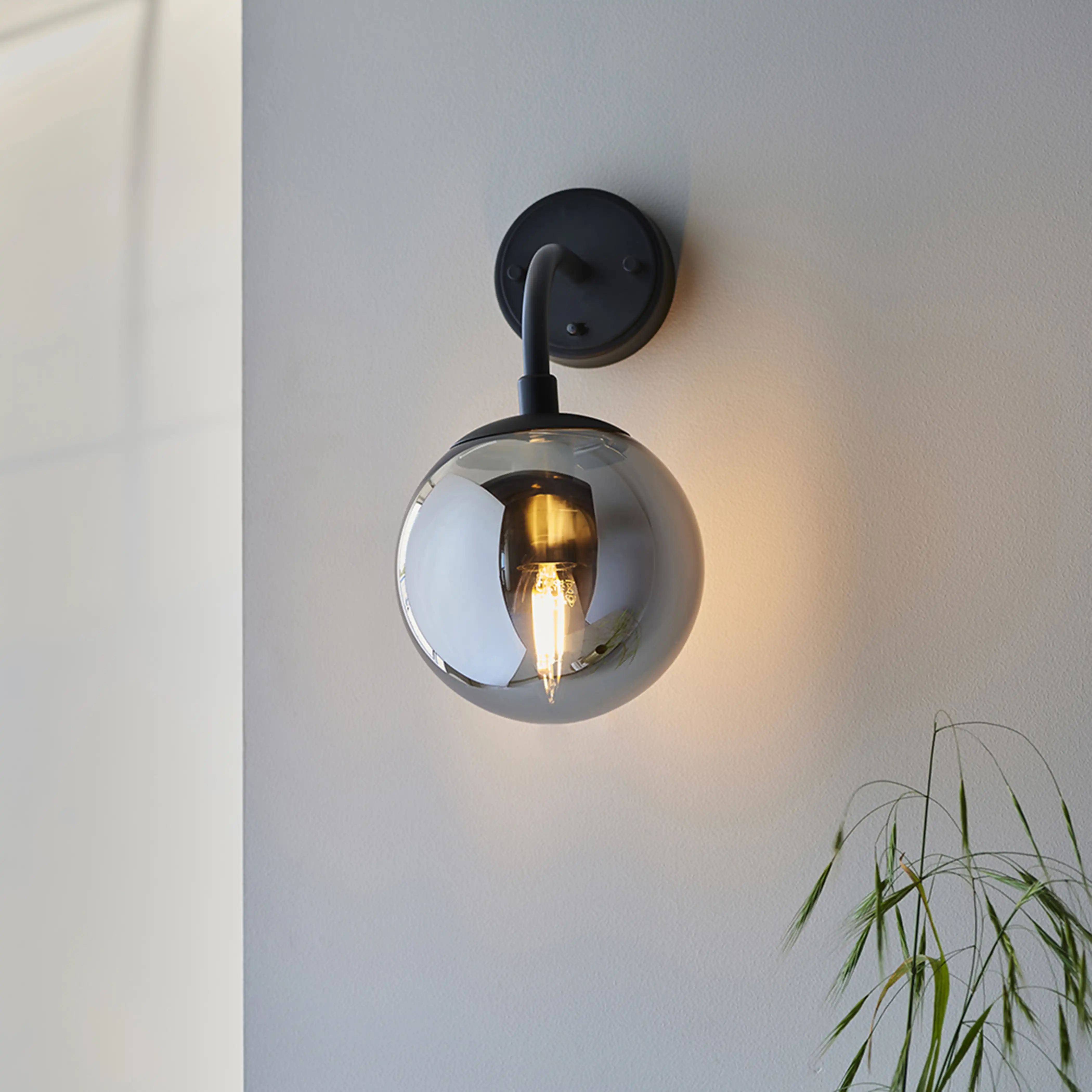 Lyme Wall Light | Smokey Grey & Black - Image 3