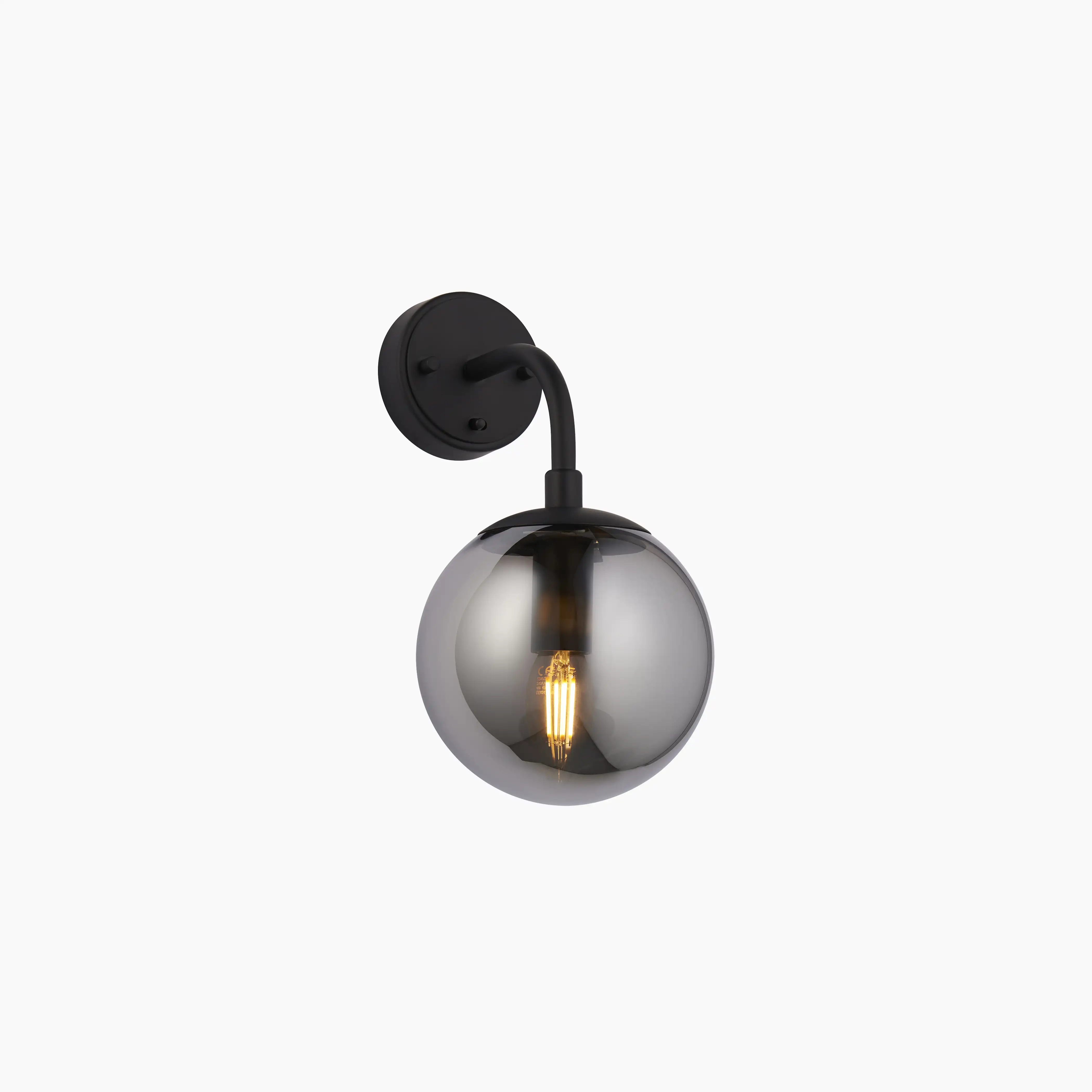 Lyme Wall Light | Smokey Grey & Black - Image 8