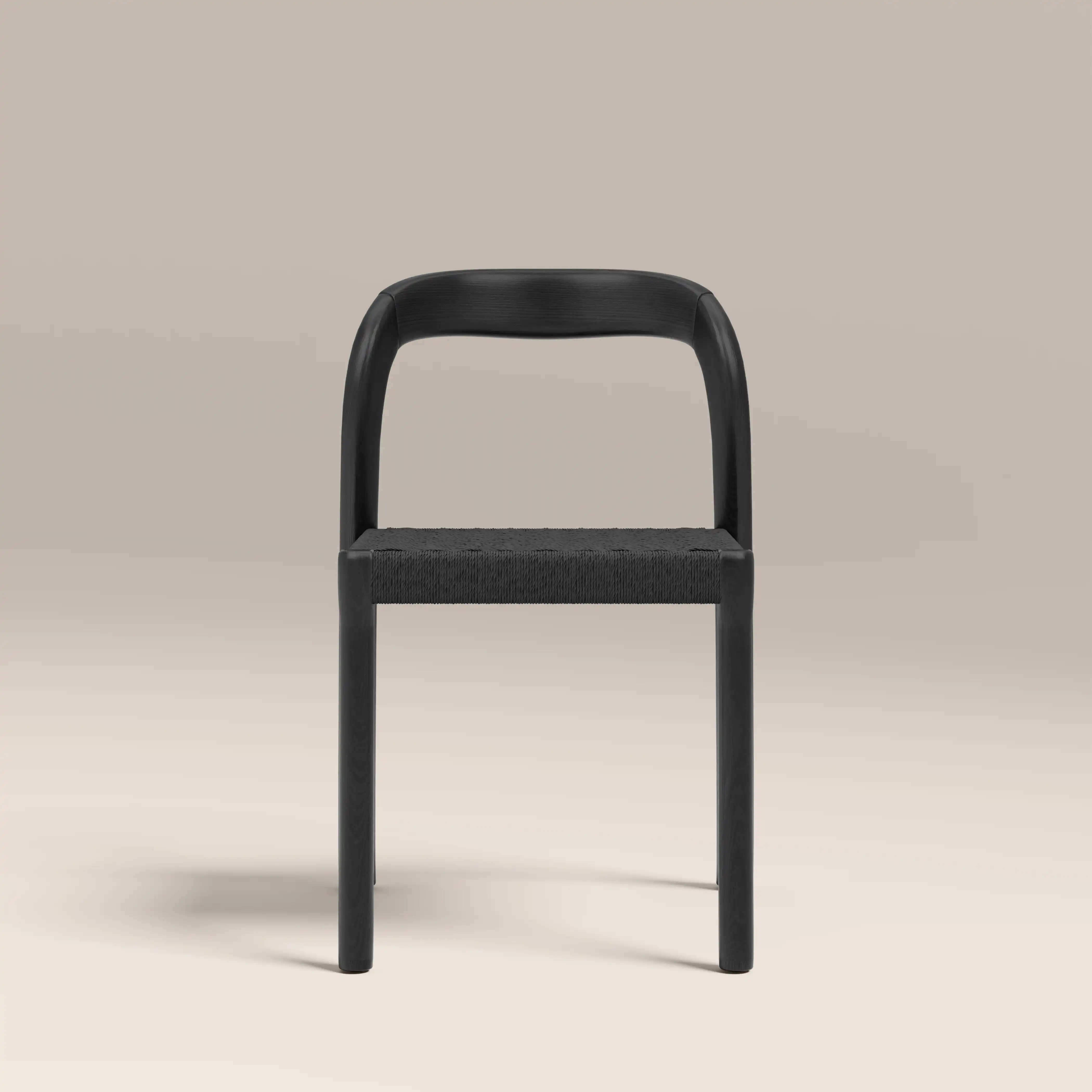 Madeleine Stackable Wooden Dining Chair | Black Weave & Black - Image 4