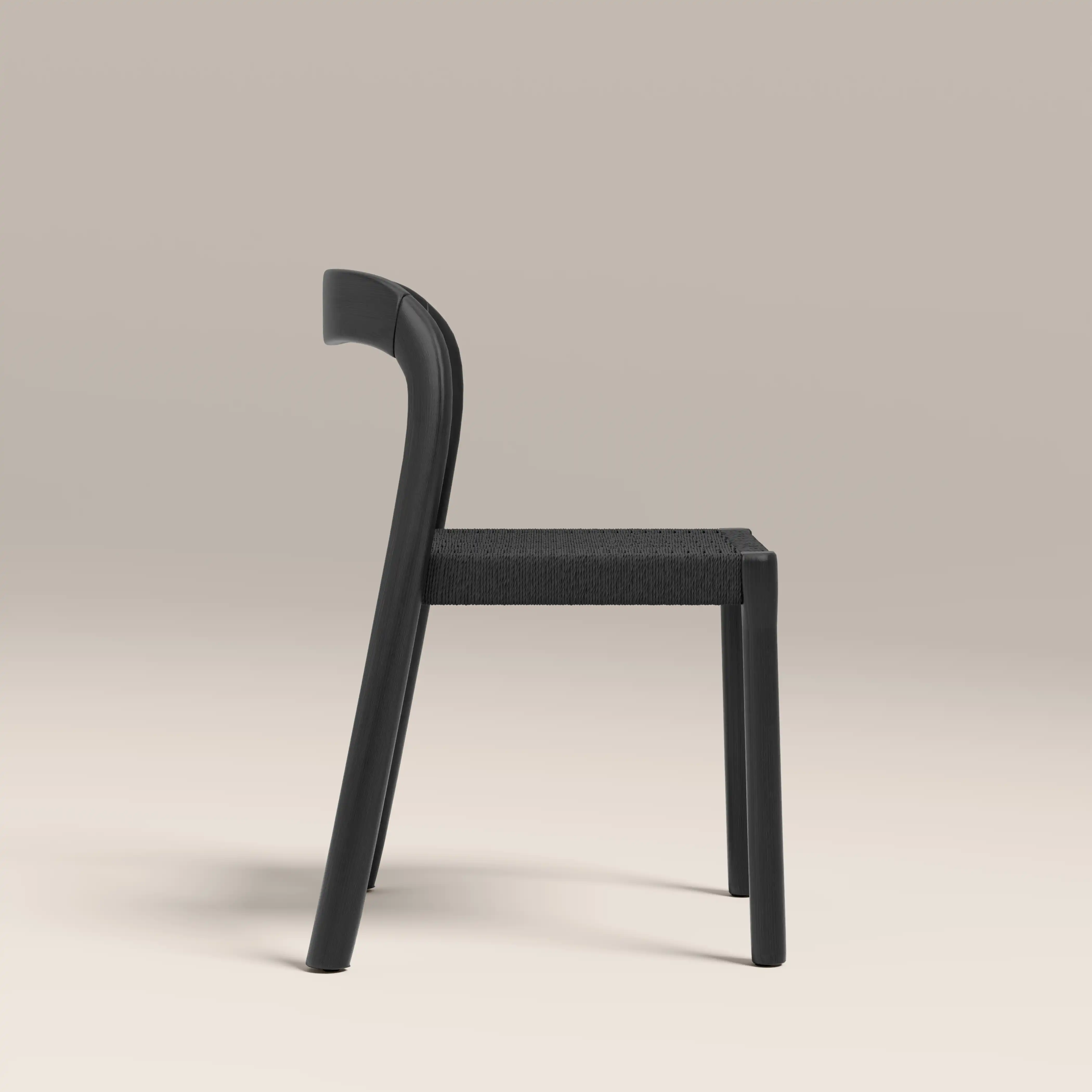 Madeleine Stackable Wooden Dining Chair | Black Weave & Black - Image 5