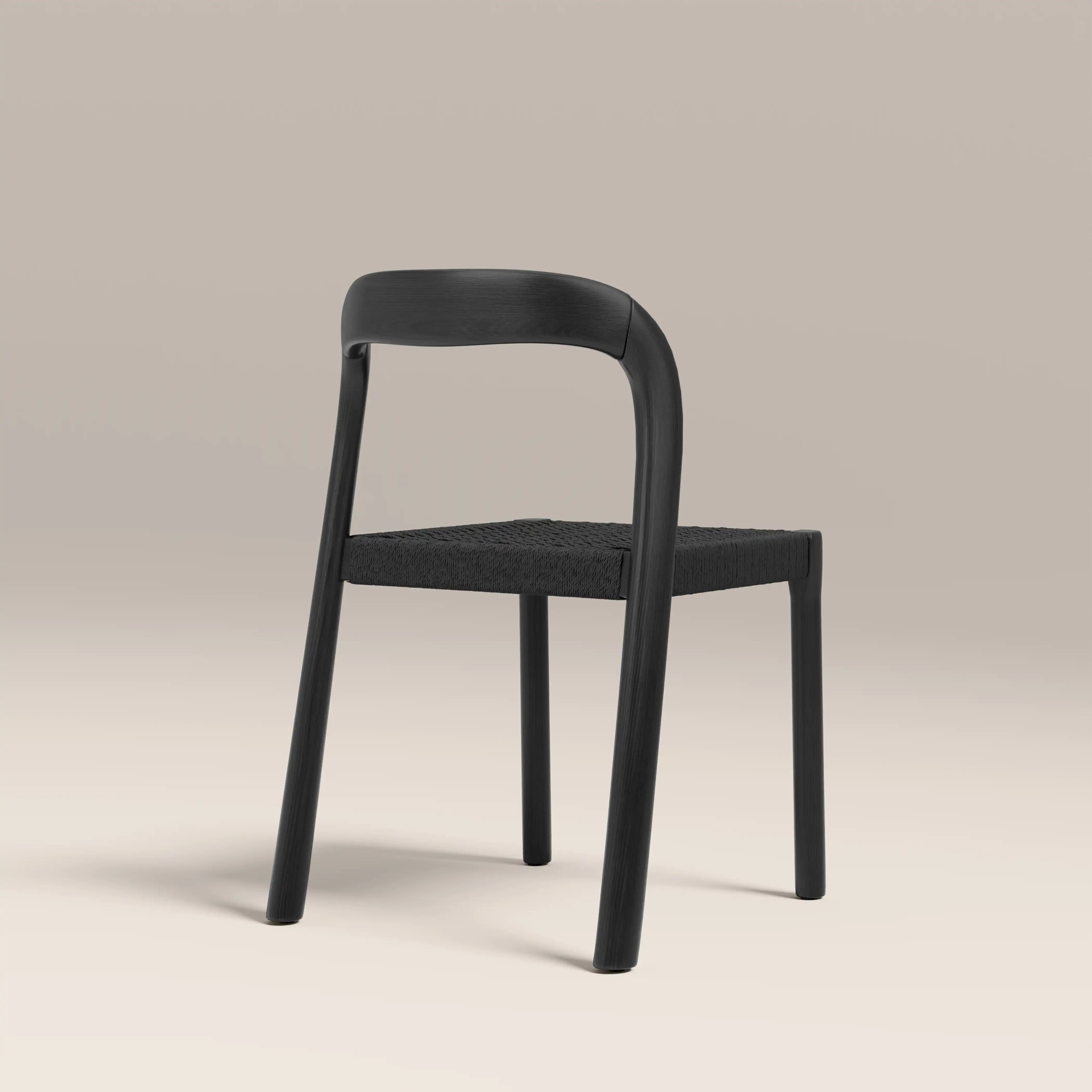 Madeleine Stackable Wooden Dining Chair | Black Weave & Black - Image 6
