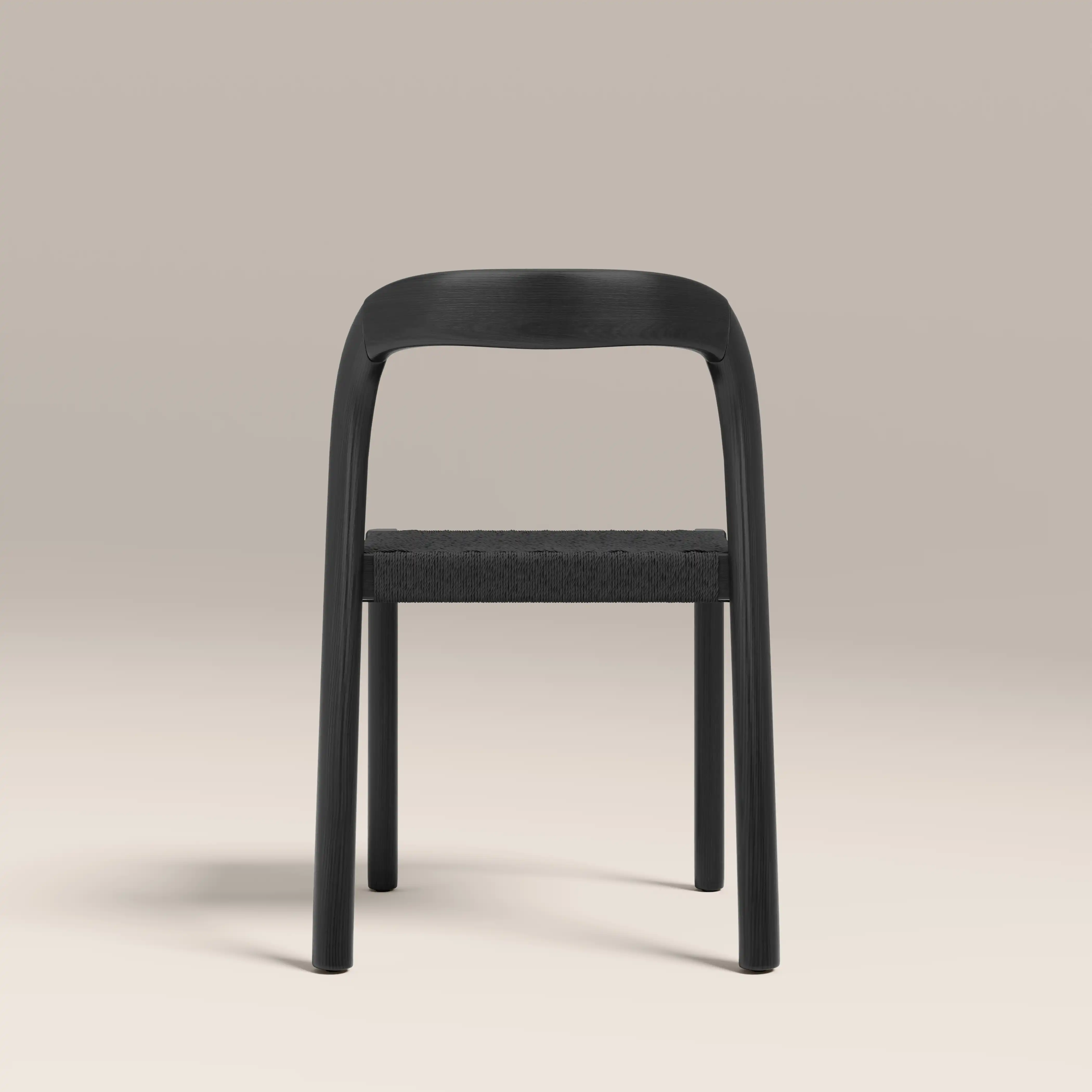 Madeleine Stackable Wooden Dining Chair | Black Weave & Black - Image 7