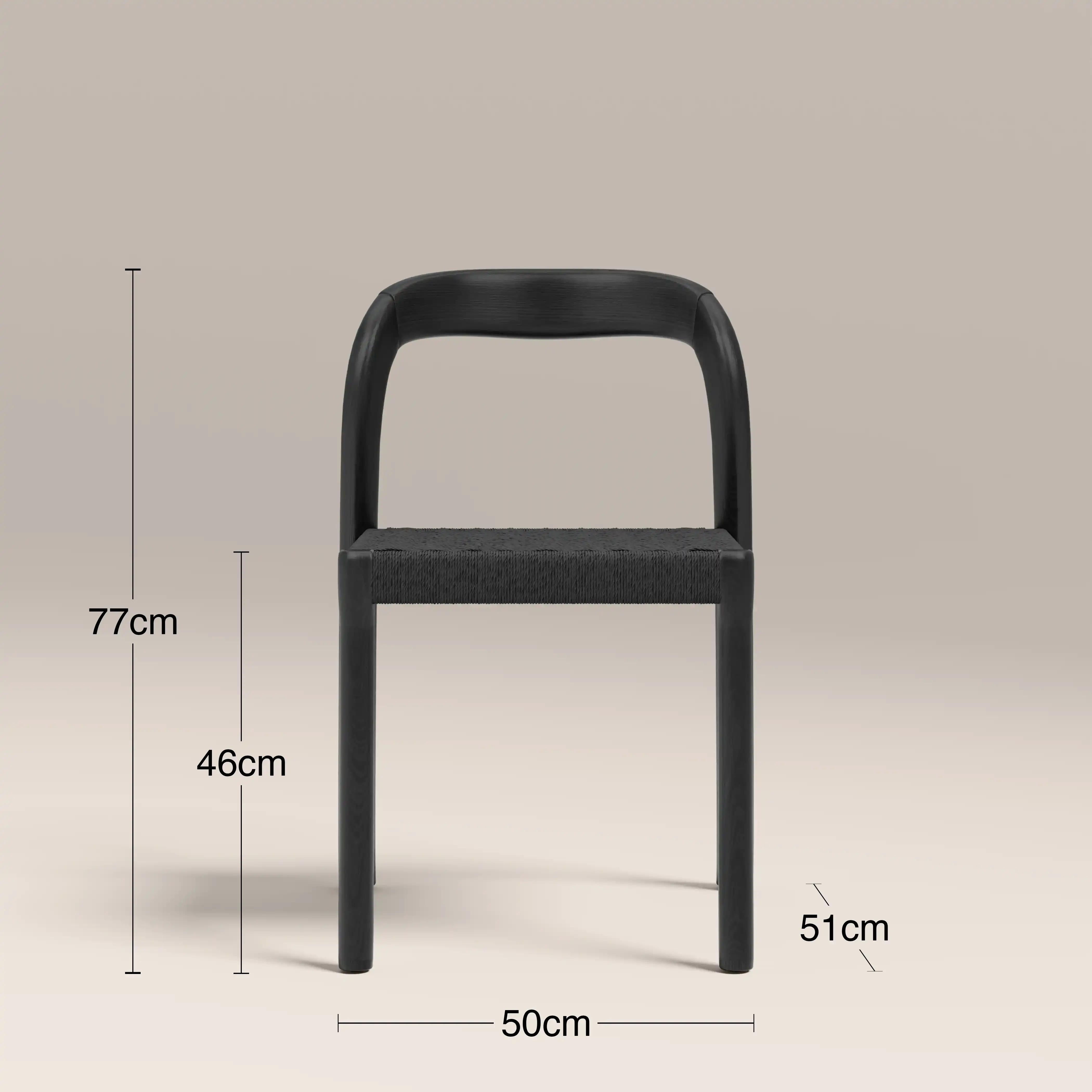 Madeleine Stackable Wooden Dining Chair | Black Weave & Black - Image 8