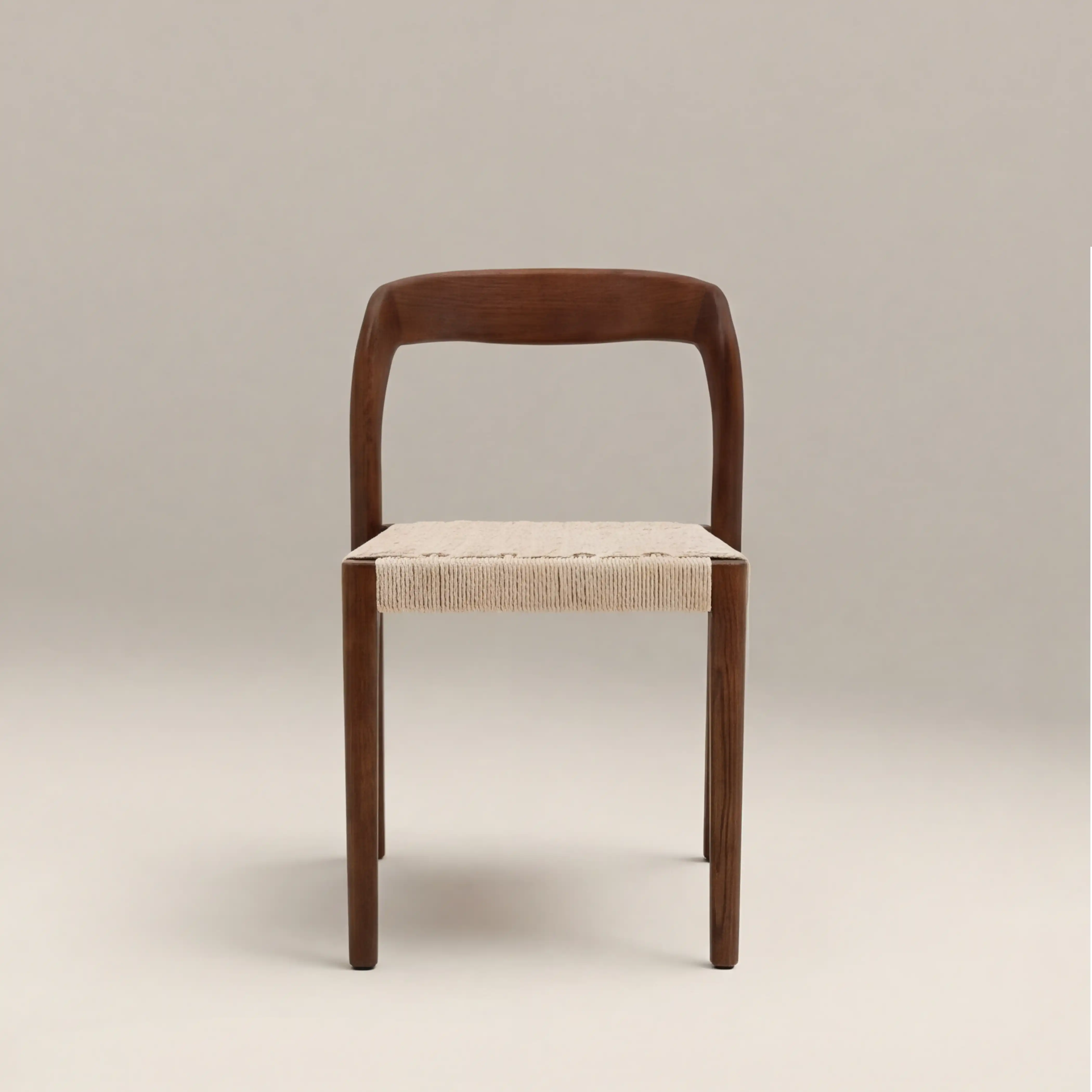 Madeleine Stackable Wooden Dining Chair | Natural Weave & Walnut - Image 4