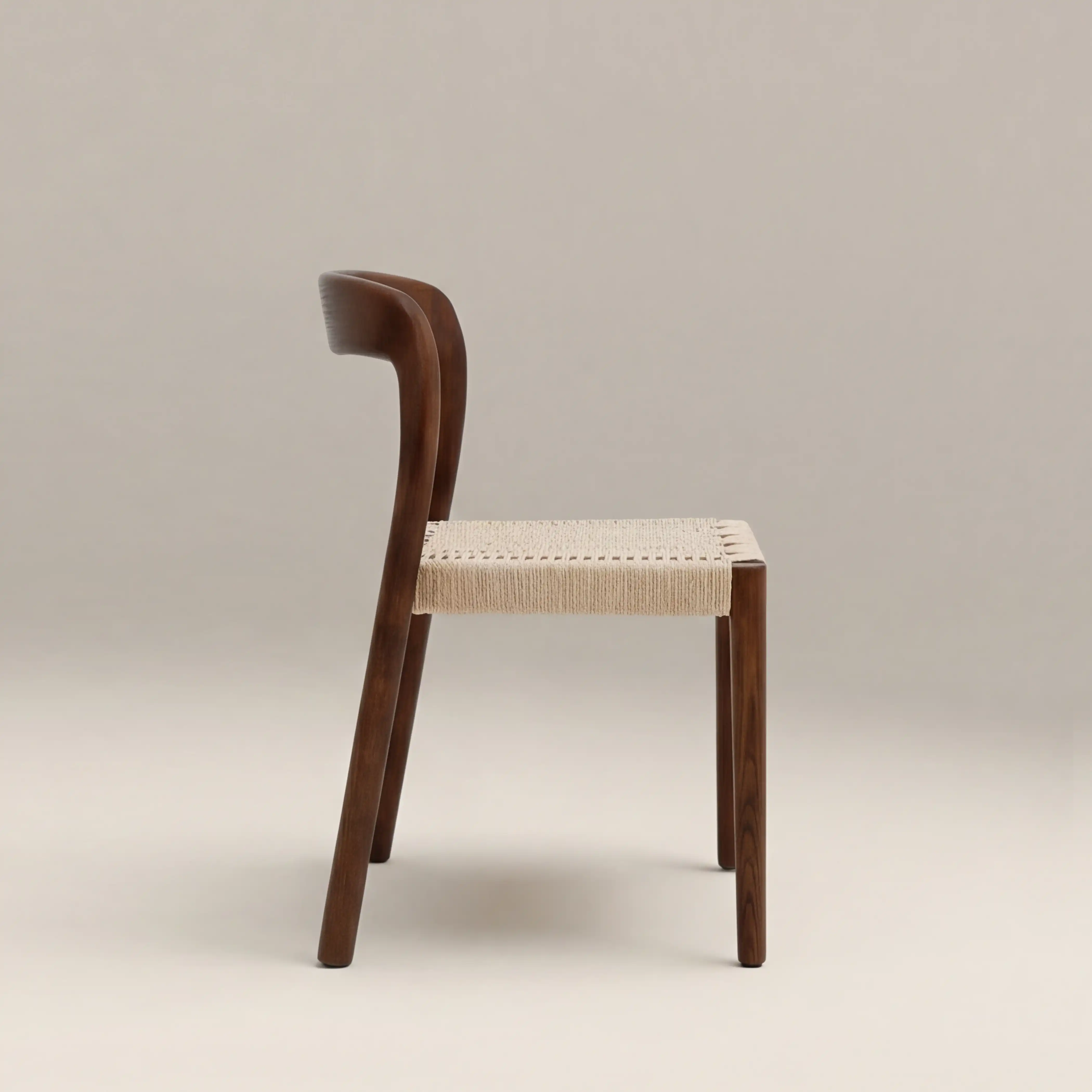Madeleine Stackable Wooden Dining Chair | Natural Weave & Walnut - Image 5