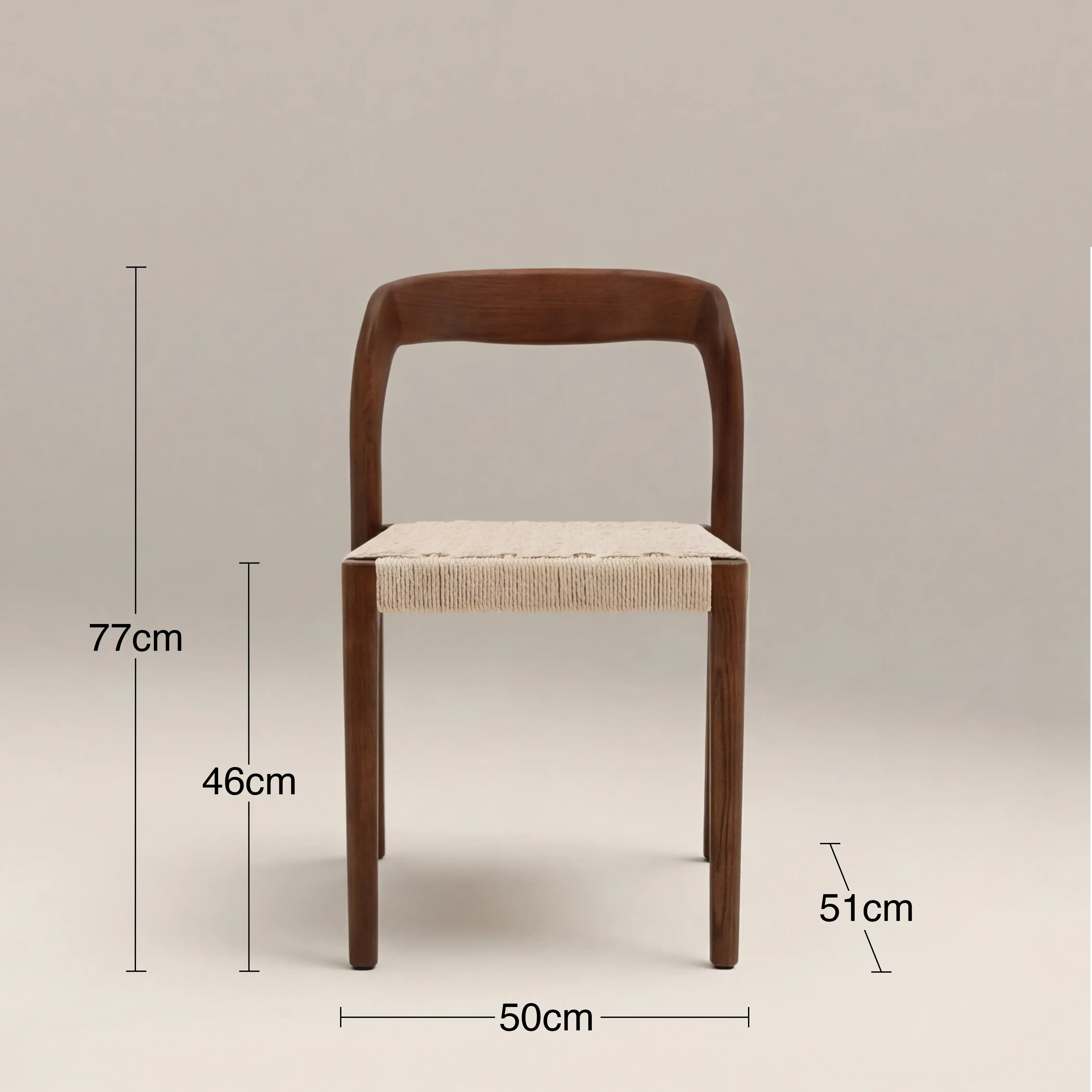 Madeleine Stackable Wooden Dining Chair | Natural Weave & Walnut - Image 7