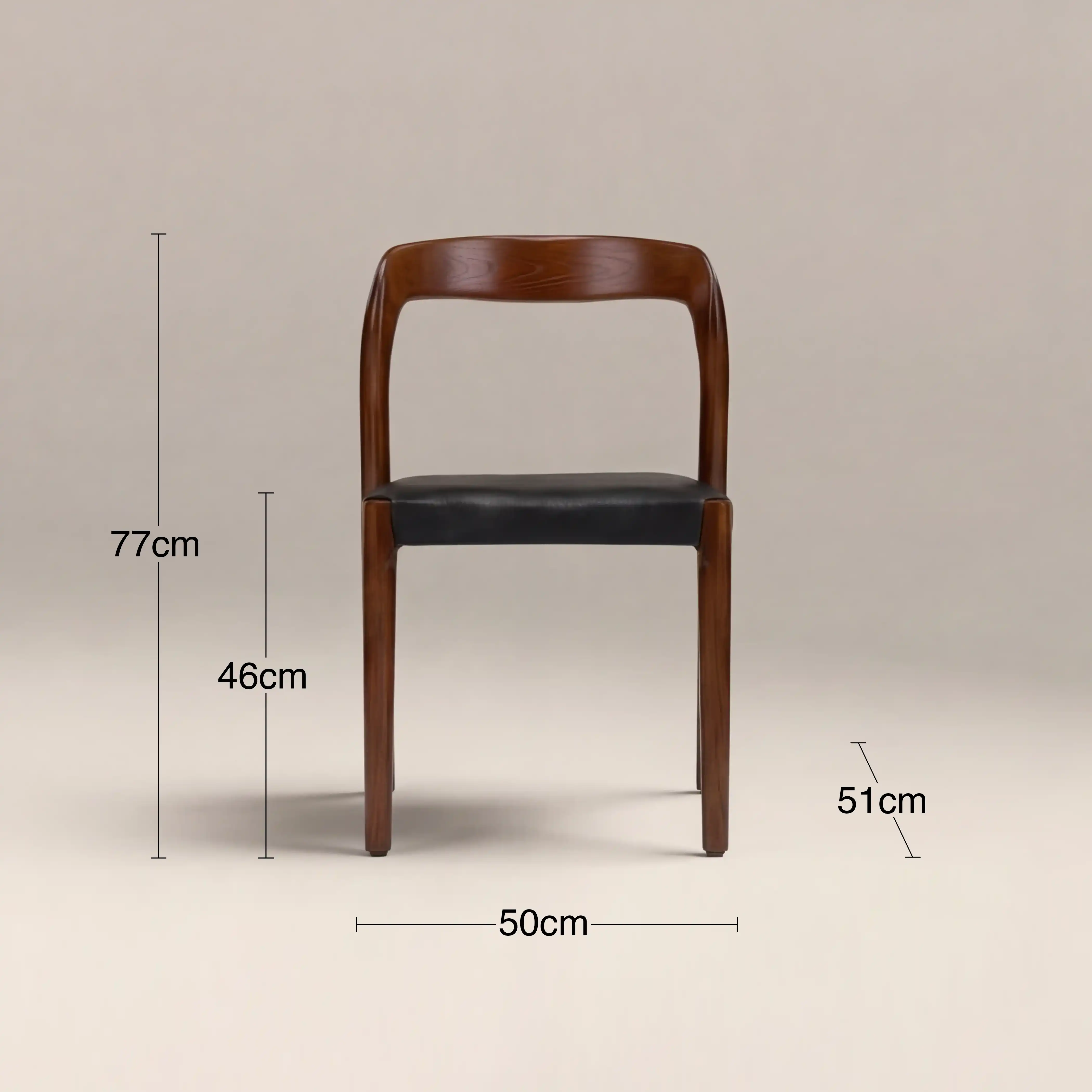 Madeleine Stackable Wooden Dining Chair | Vintage Black Faux Leather & Walnut - Image 8