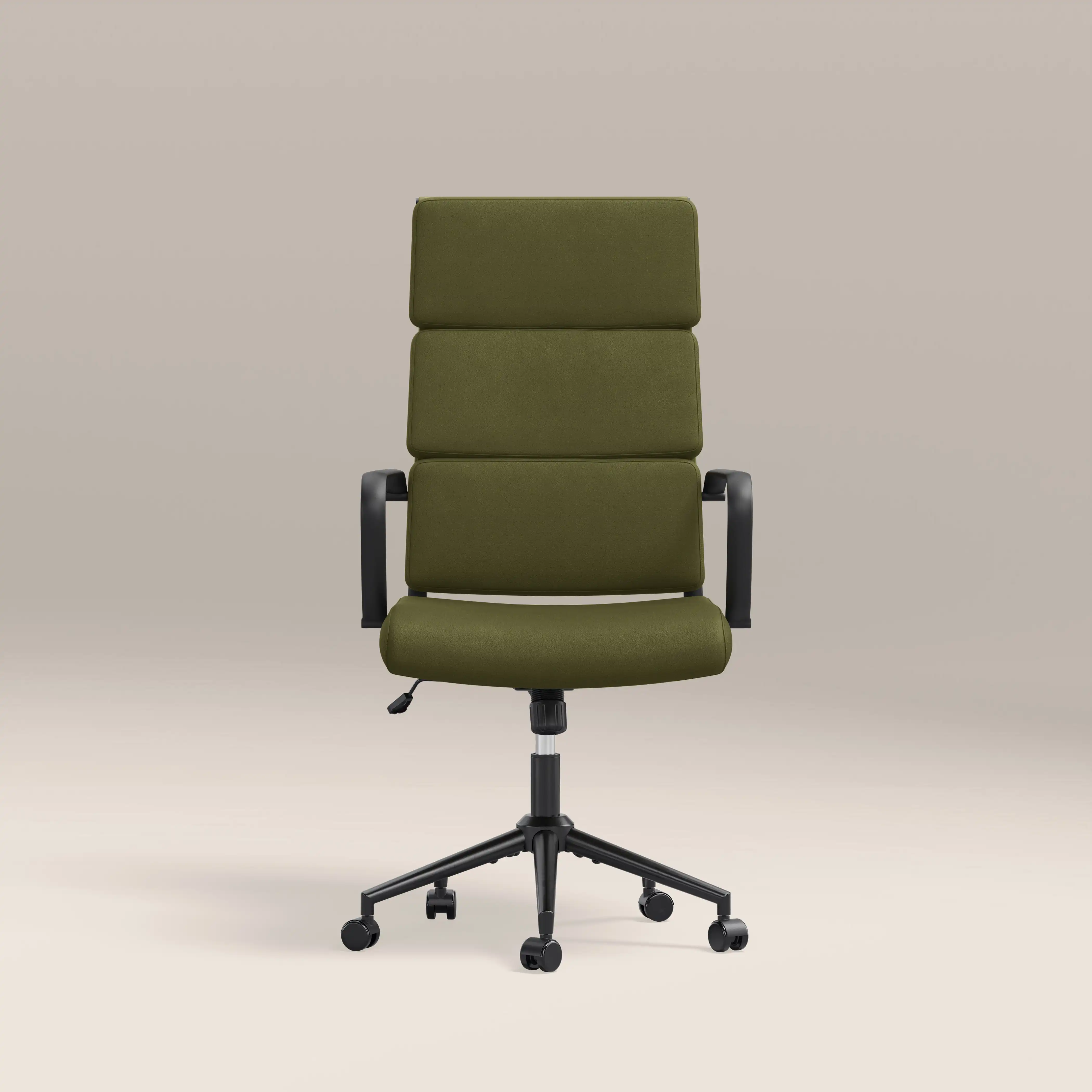 Mae High Back Office Chair | Olive Green Sustainable Velvet & Black - Image 2