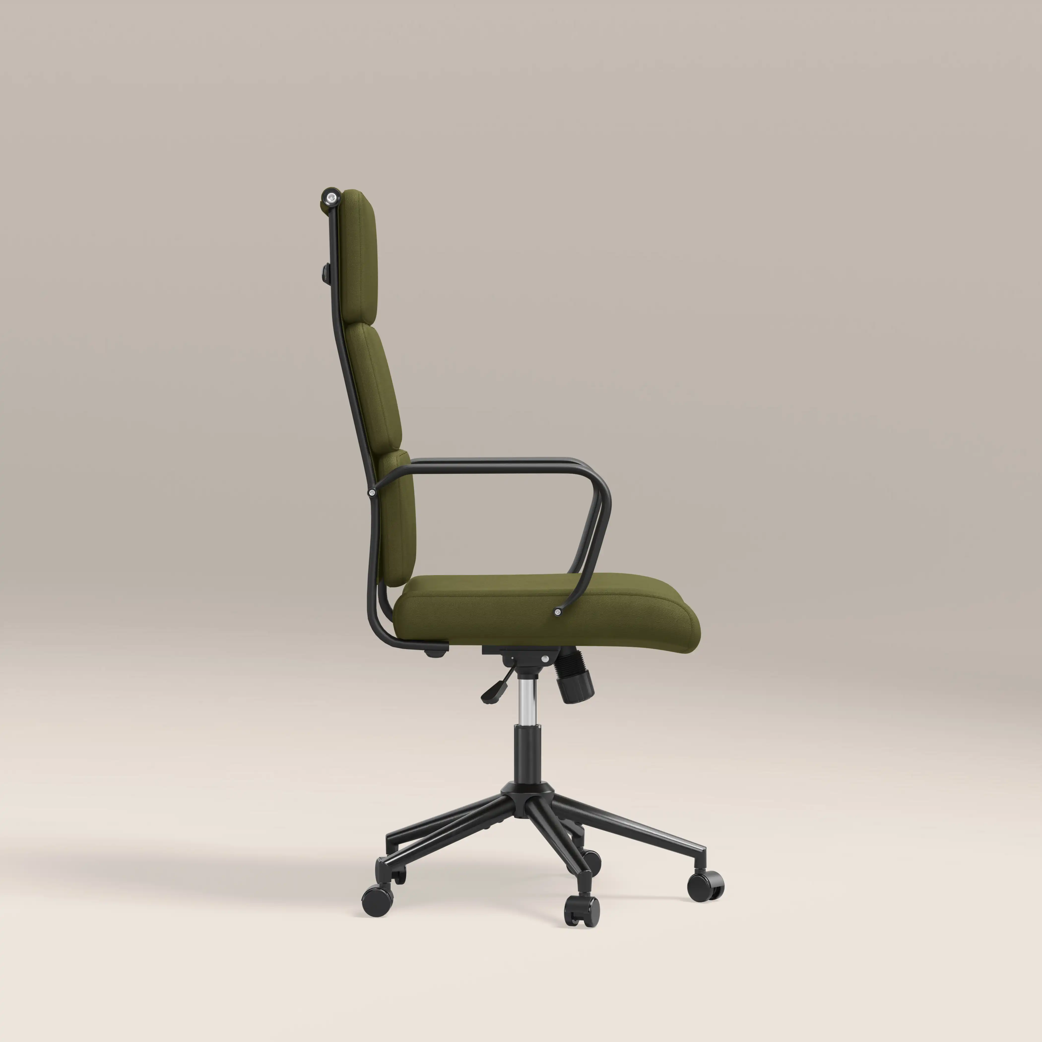 Mae High Back Office Chair | Olive Green Sustainable Velvet & Black - Image 4