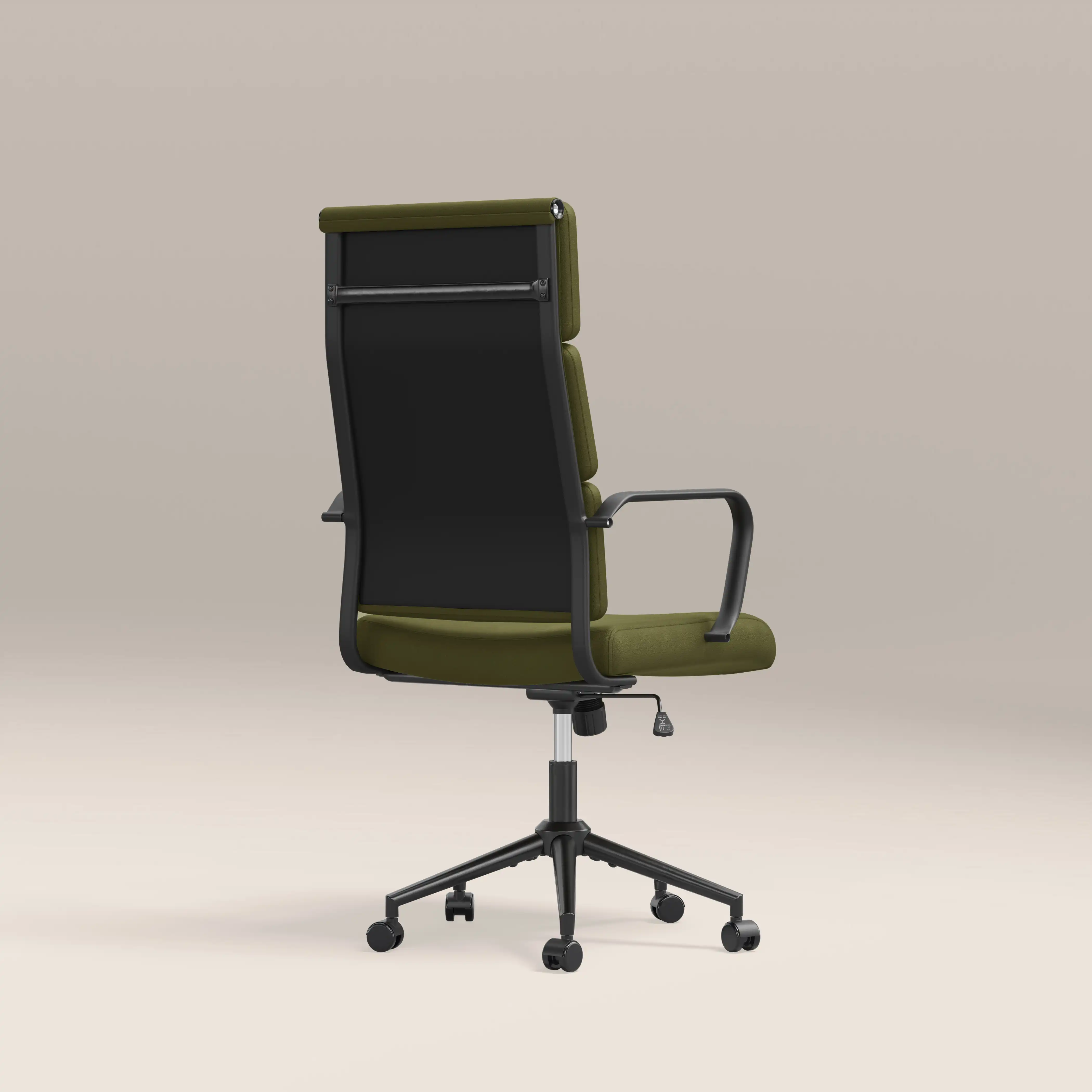 Mae High Back Office Chair | Olive Green Sustainable Velvet & Black - Image 5