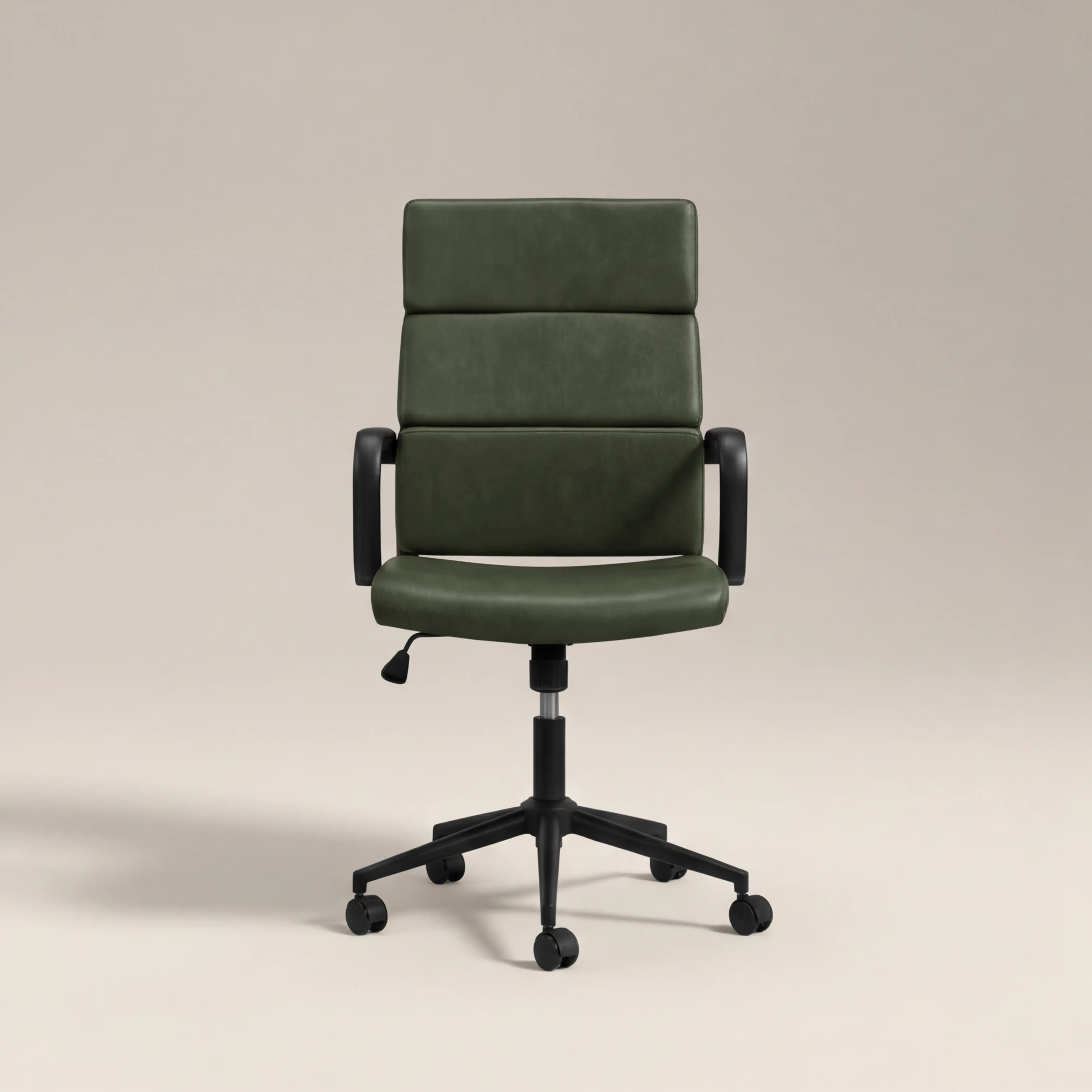 Mae High Back Office Chair | Vintage Green Faux Leather & Black - Image 2
