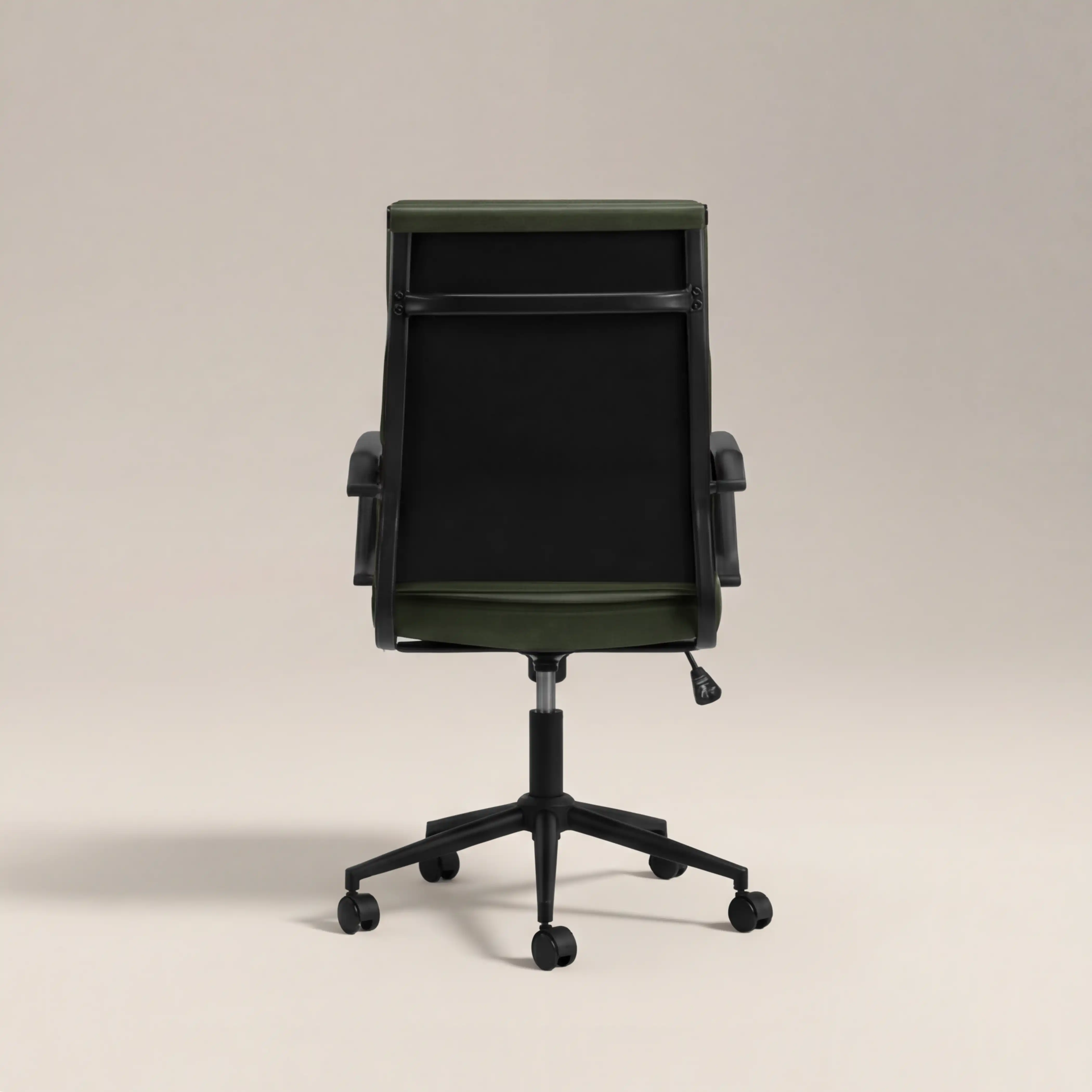 Mae High Back Office Chair | Vintage Green Faux Leather & Black - Image 5
