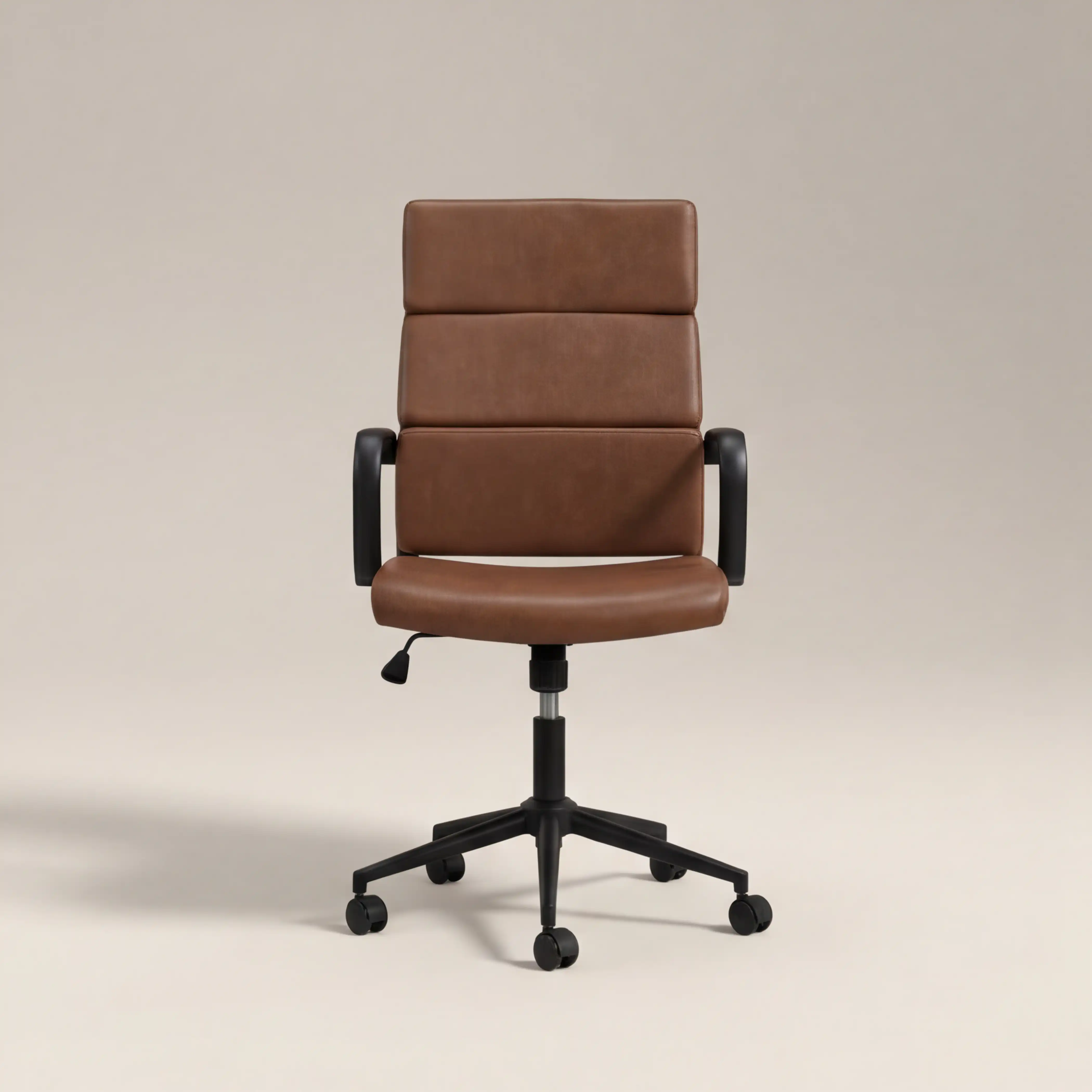 Mae High Back Office Chair | Vintage Tan Faux Leather & Black - Image 4