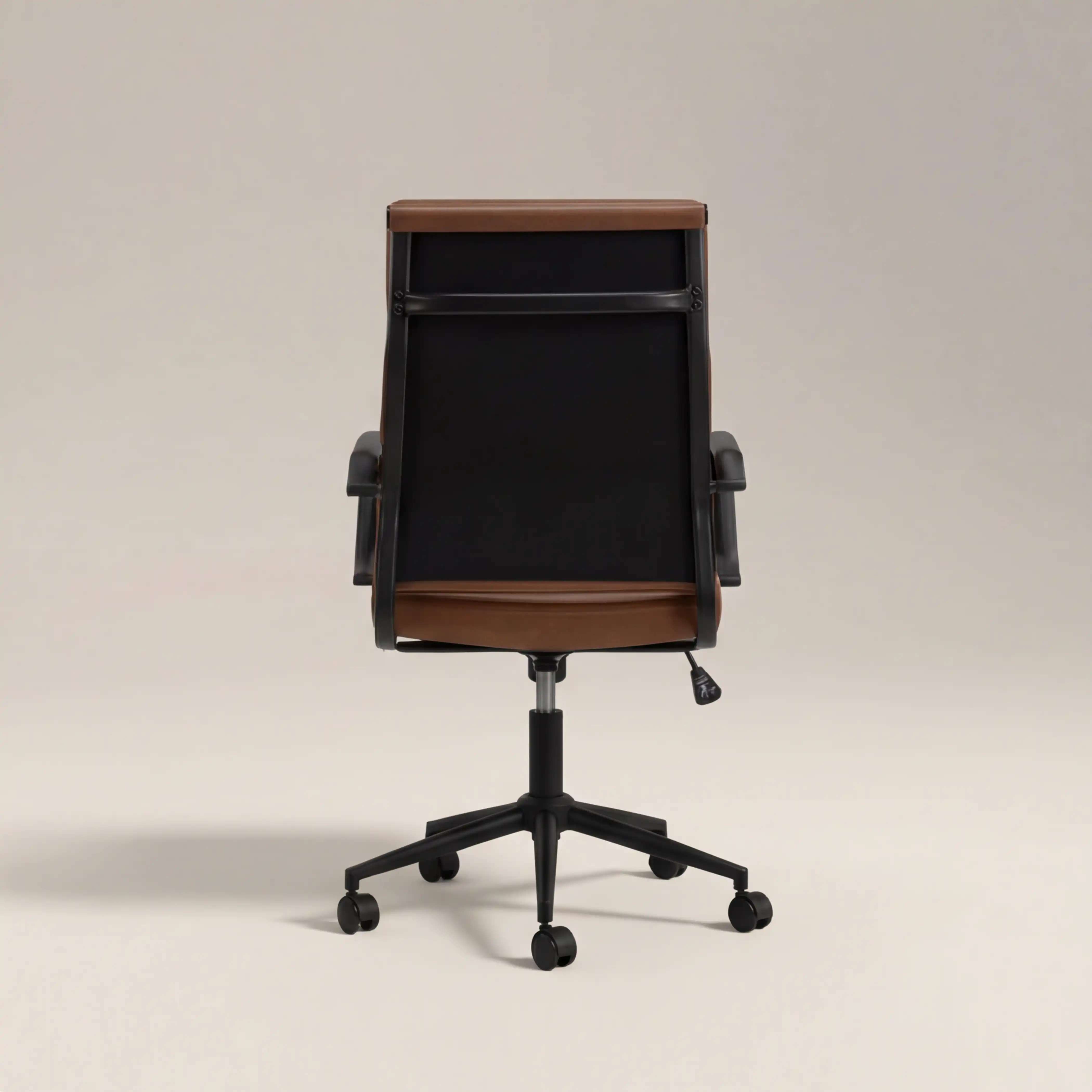 Mae High Back Office Chair | Vintage Tan Faux Leather & Black - Image 6